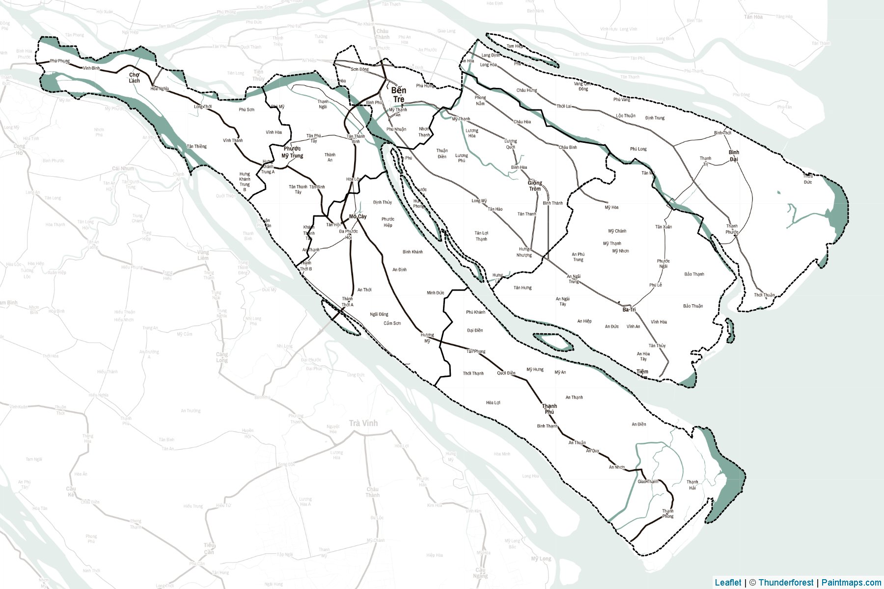 Muestras de recorte de mapas Bến Tre (Vietnam)-2