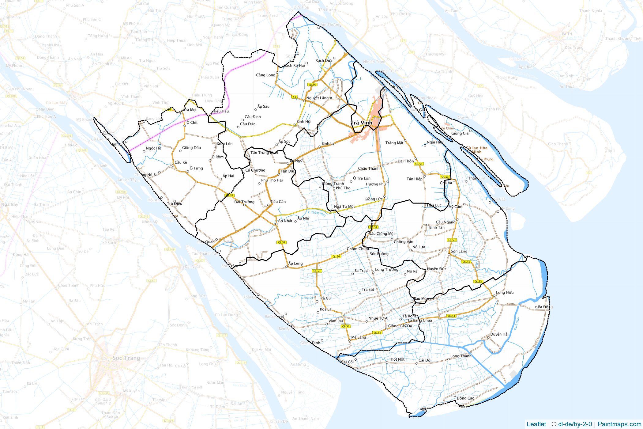 Tra Vinh (Vietnam) Map Cropping Samples-1