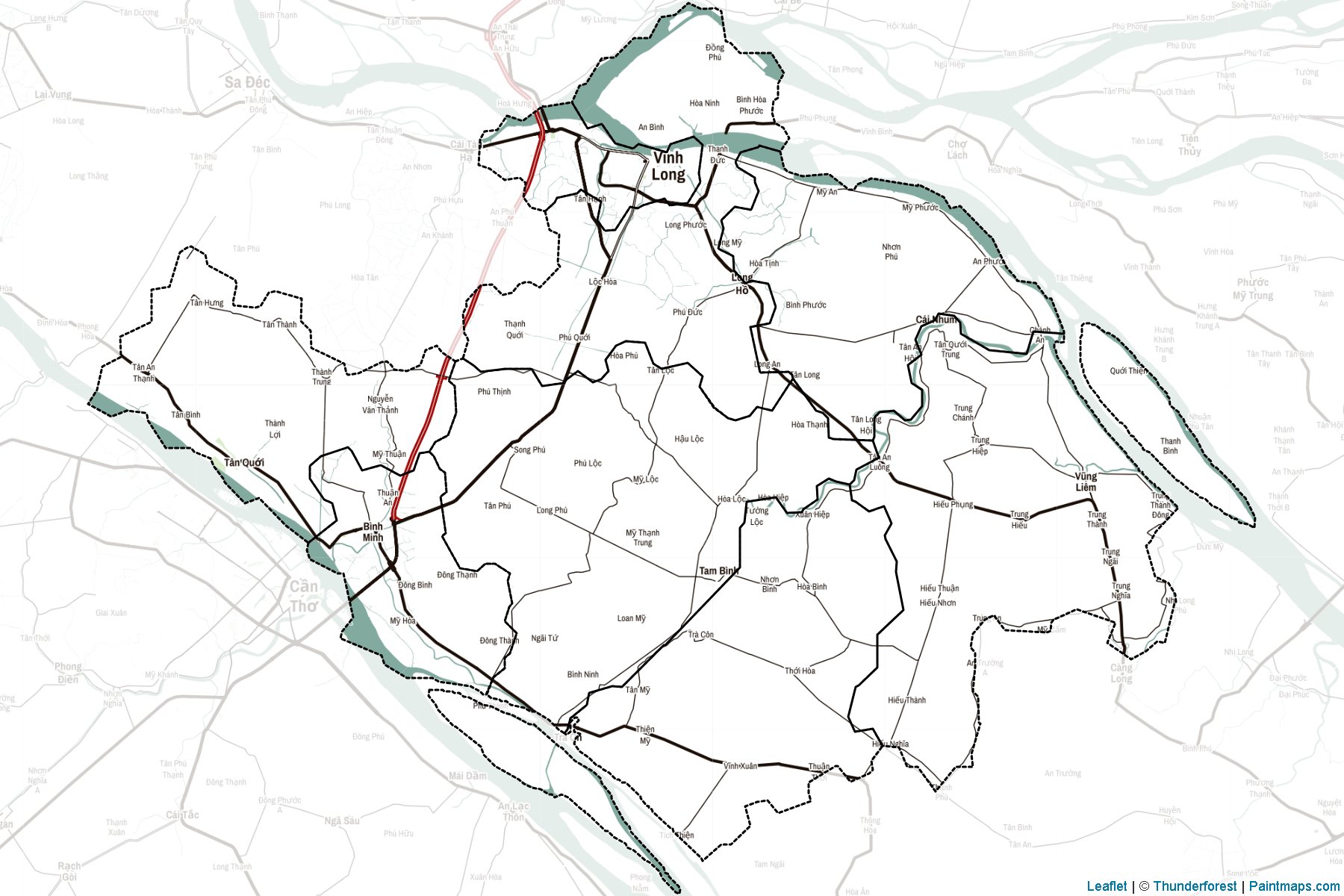 Muestras de recorte de mapas Vĩnh Long (Vietnam)-2