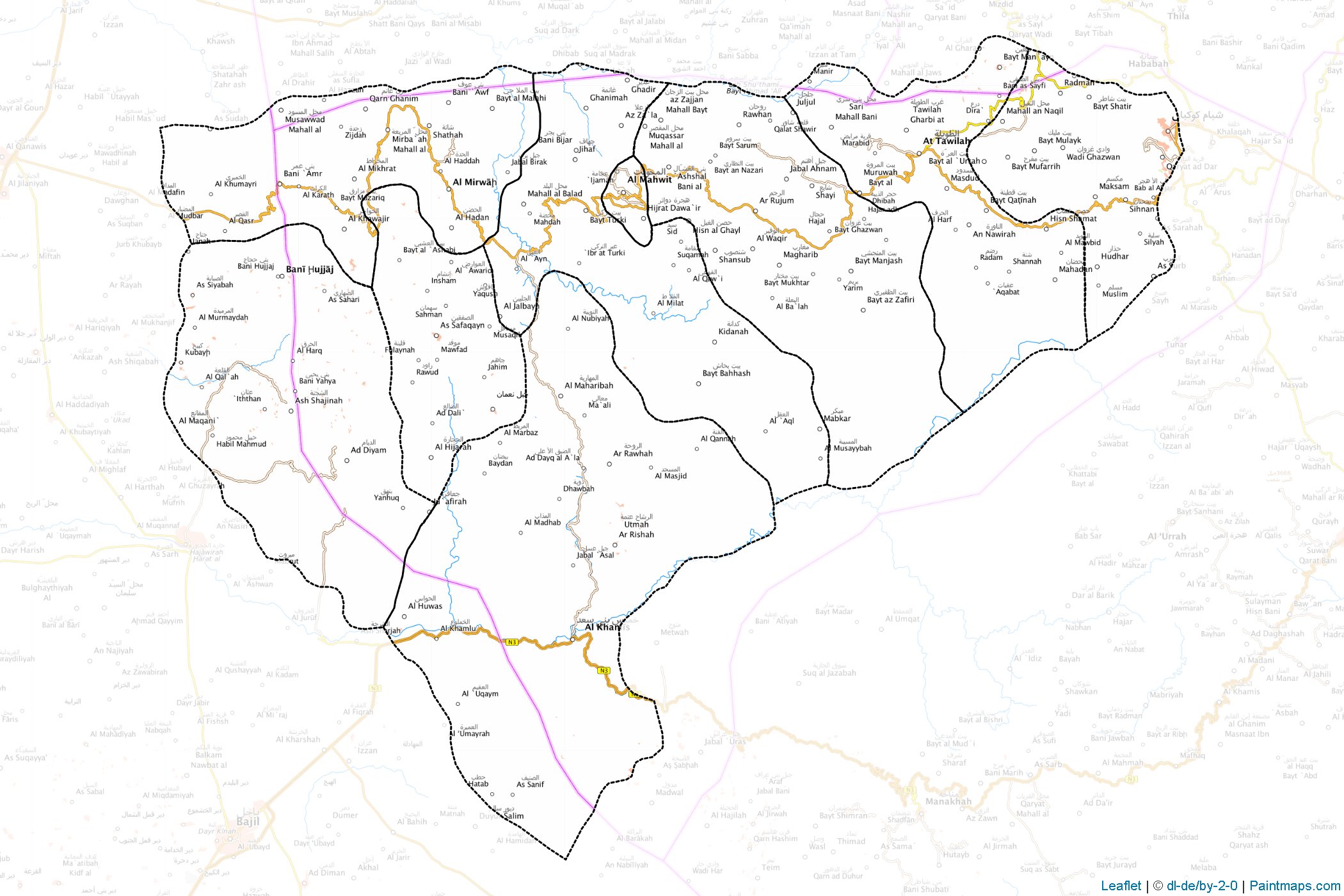 El Mahvit ili (Yemen) Haritası Örnekleri-1