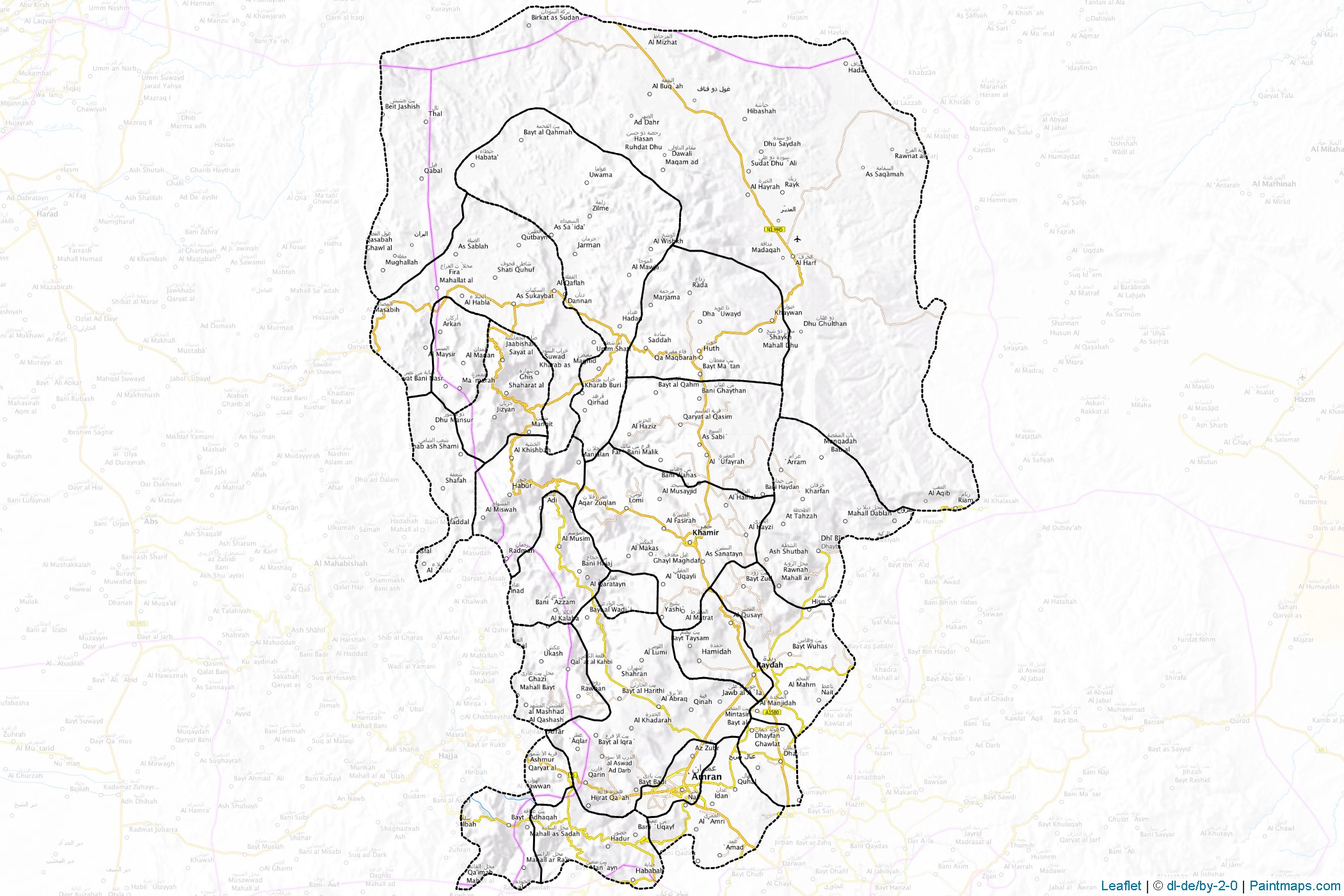 Muestras de recorte de mapas Amran (Yemen)-1