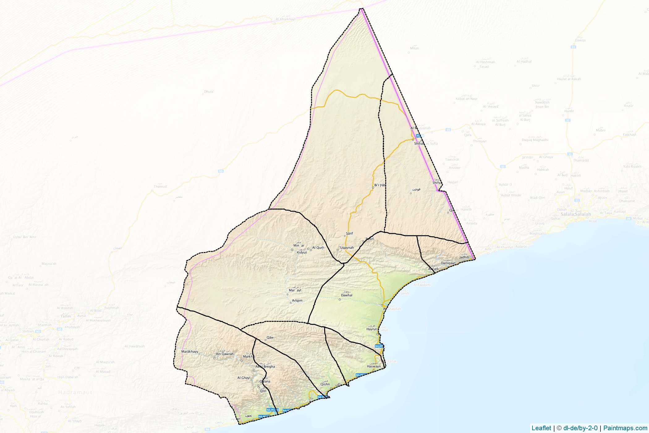 Muestras de recorte de mapas Al Mahrah (Yemen)-1