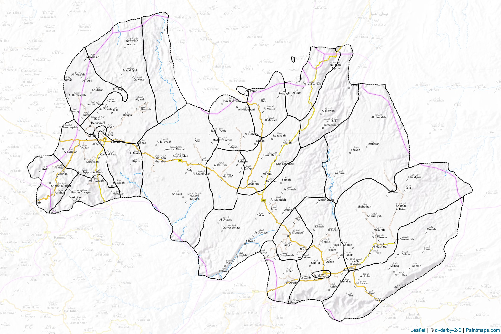 El Beyda ili (Yemen) Haritası Örnekleri-1