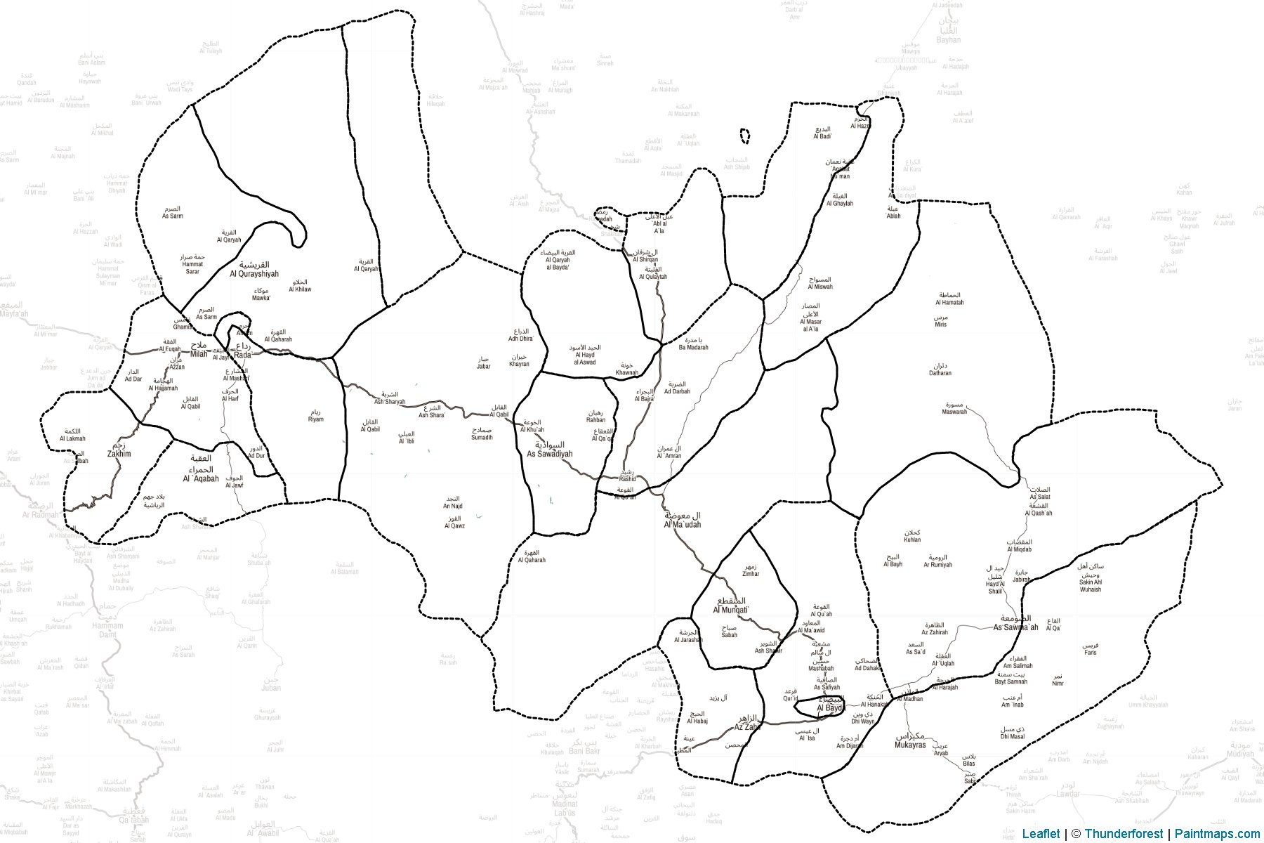 El Beyda ili (Yemen) Haritası Örnekleri-2