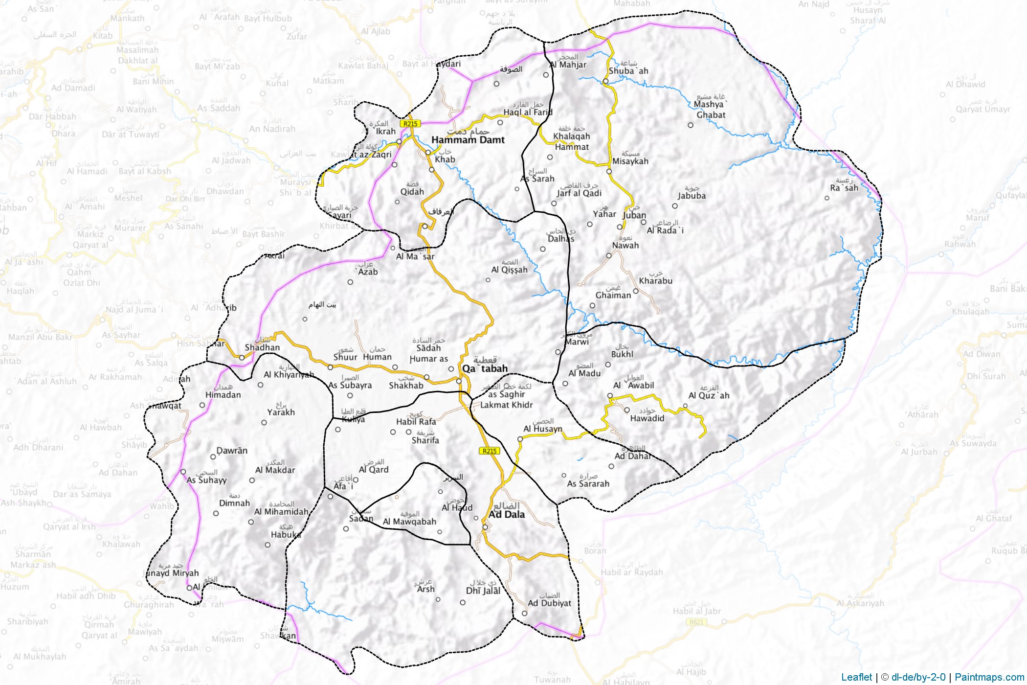 Muestras de recorte de mapas Al Dali' (Yemen)-1