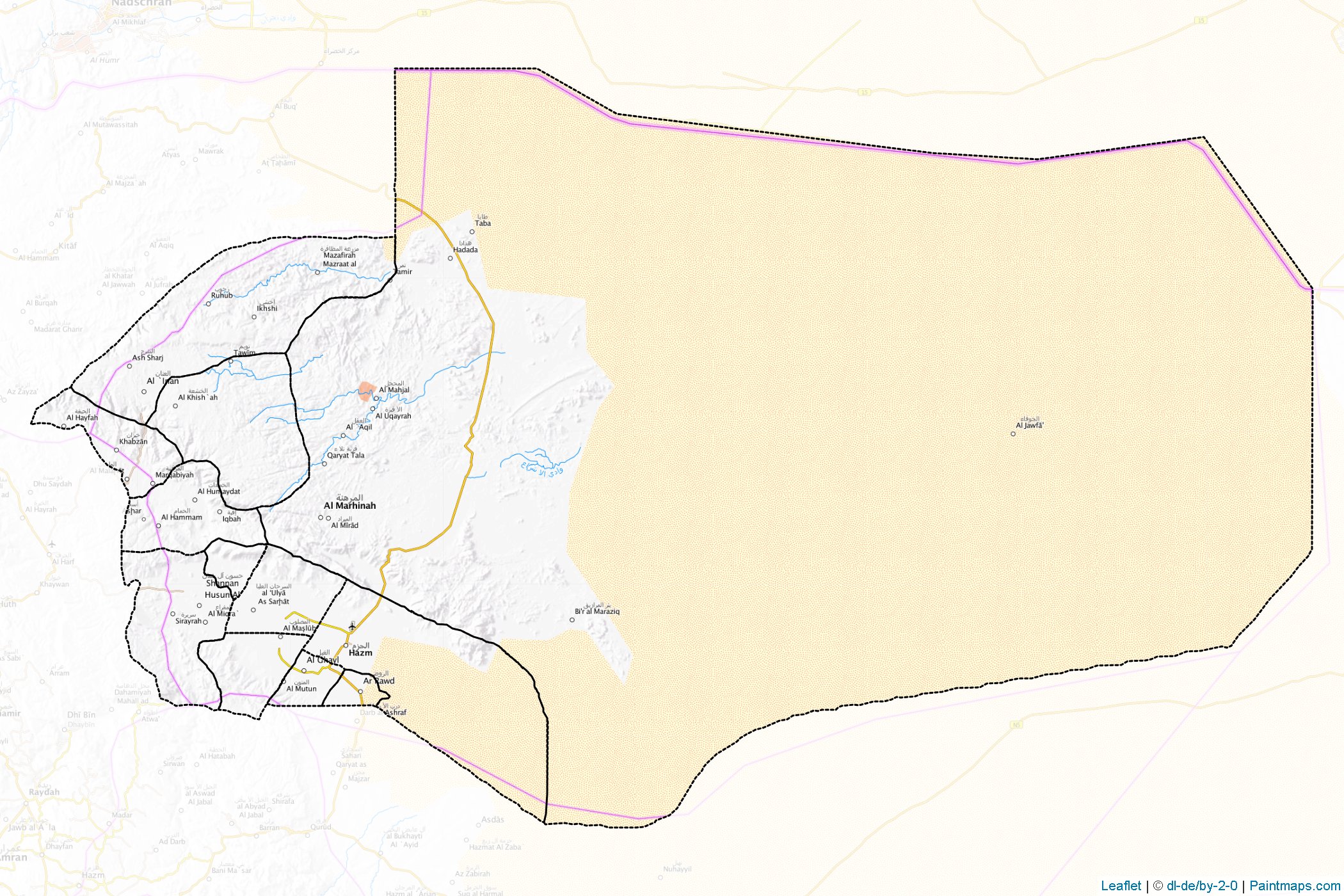 Muestras de recorte de mapas Al Jawf (Yemen)-1