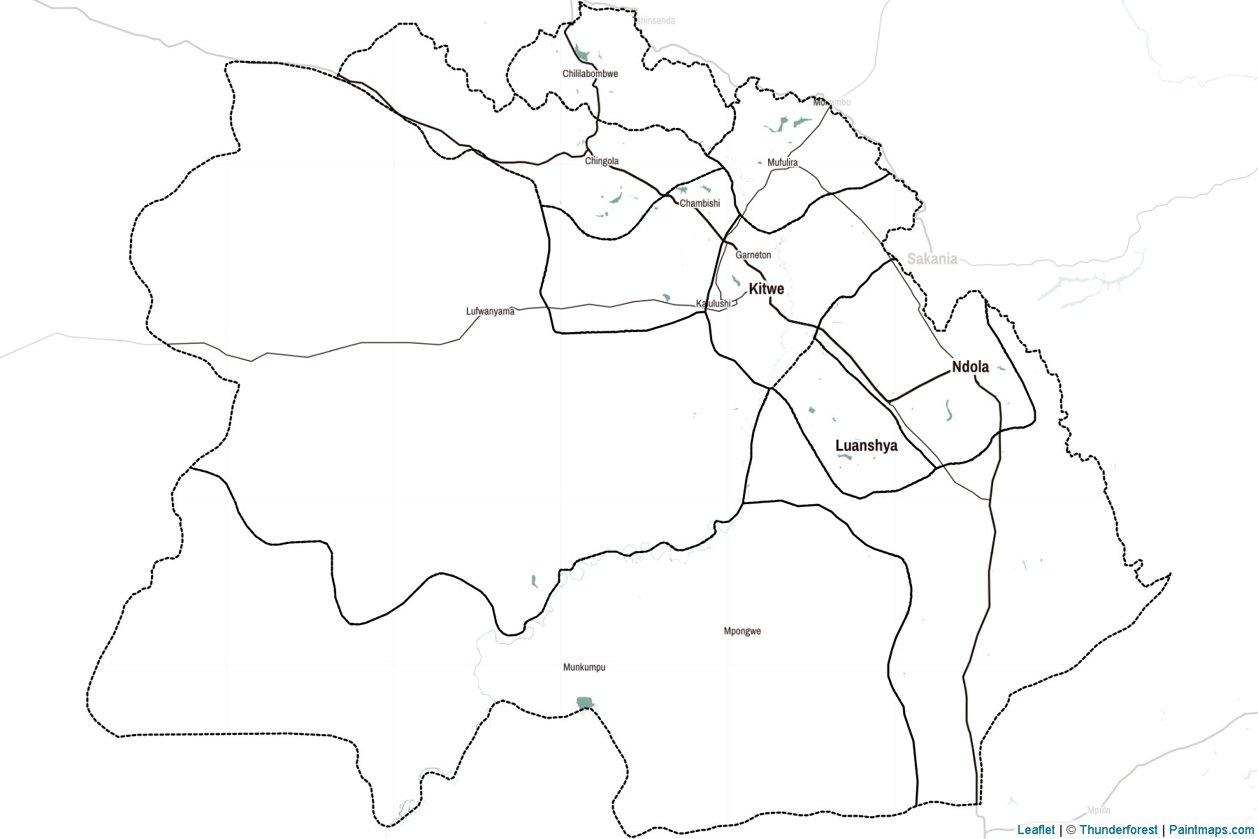 Copperbelt Bölgesi (Zambiya) Haritası Örnekleri-2