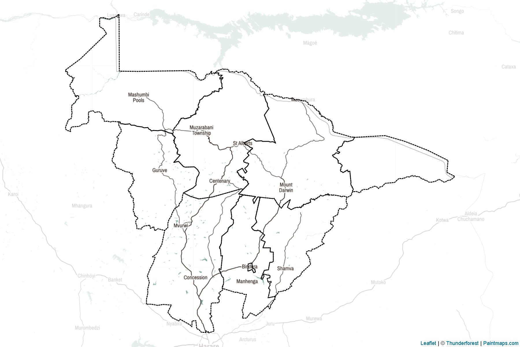 Mashonaland Merkez (Zimbabve) Haritası Örnekleri-2