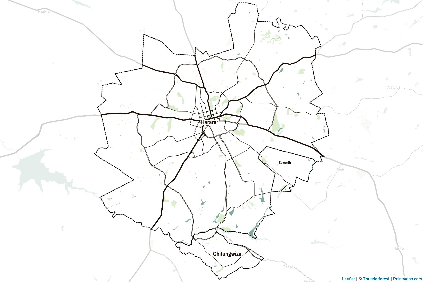 Muestras de recorte de mapas Harare (Zimbabue)-2