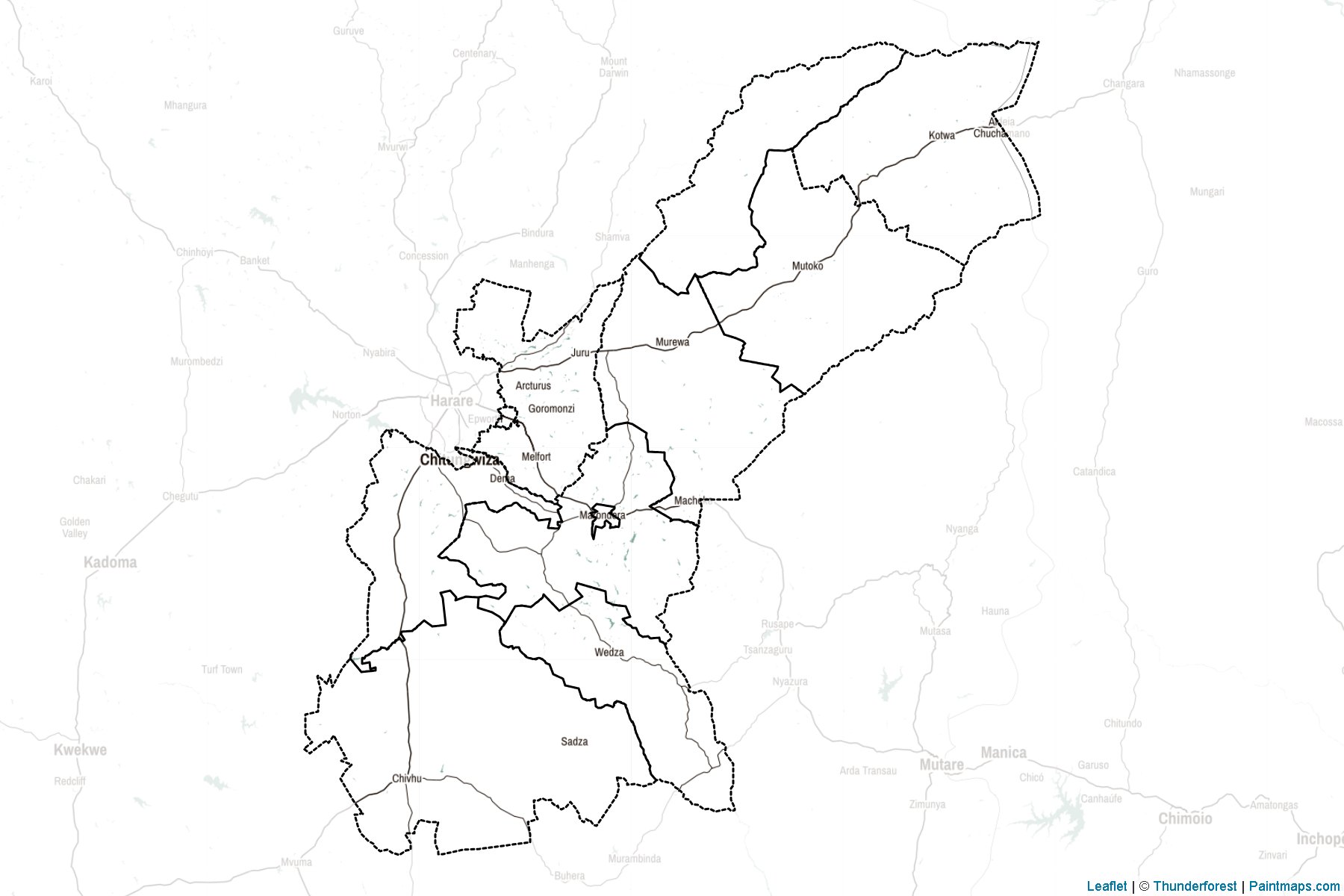 Muestras de recorte de mapas Mashonaland East (Zimbabue)-2