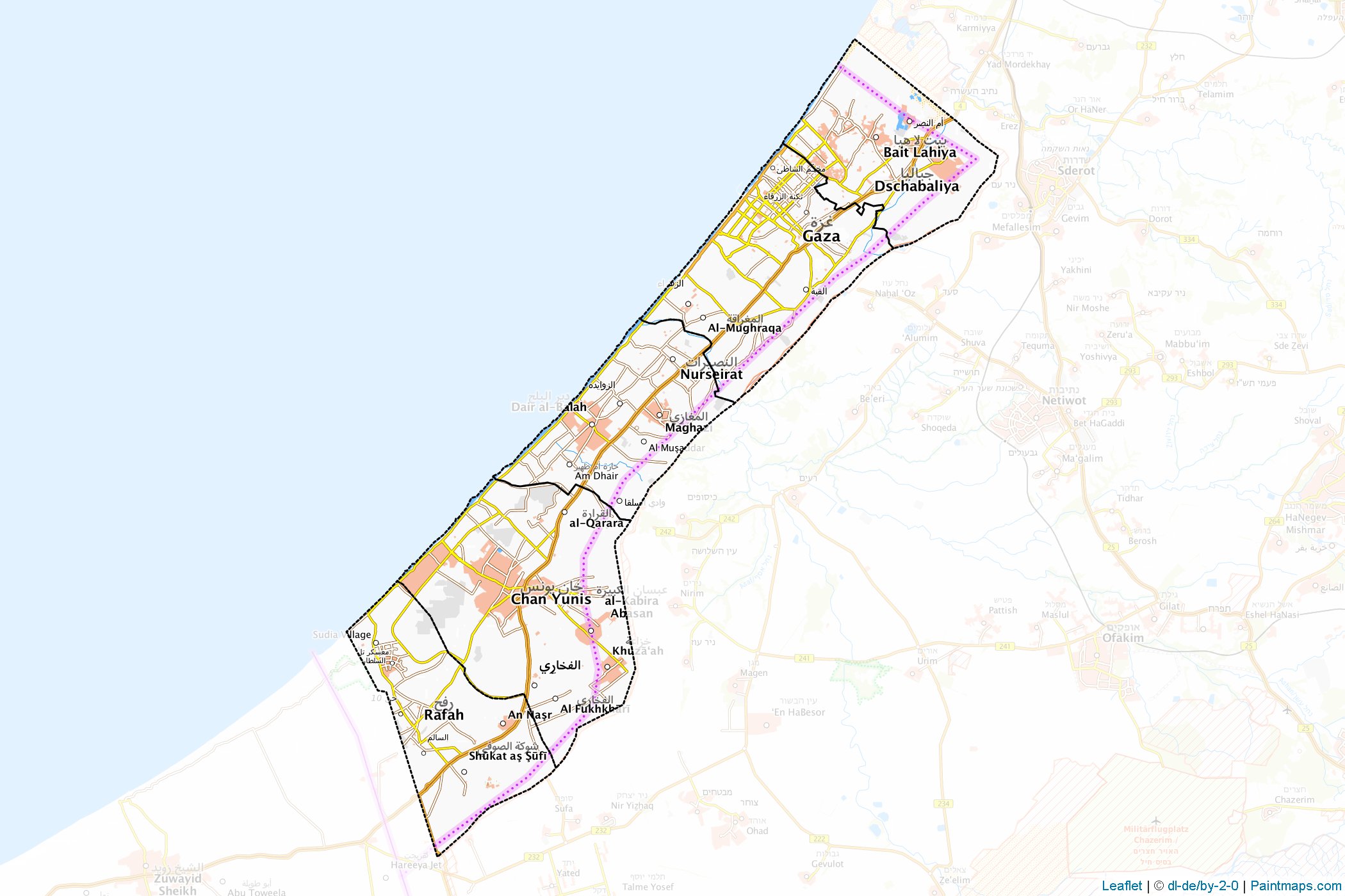 Gaza Strip (Palestine) Map Cropping Samples-1