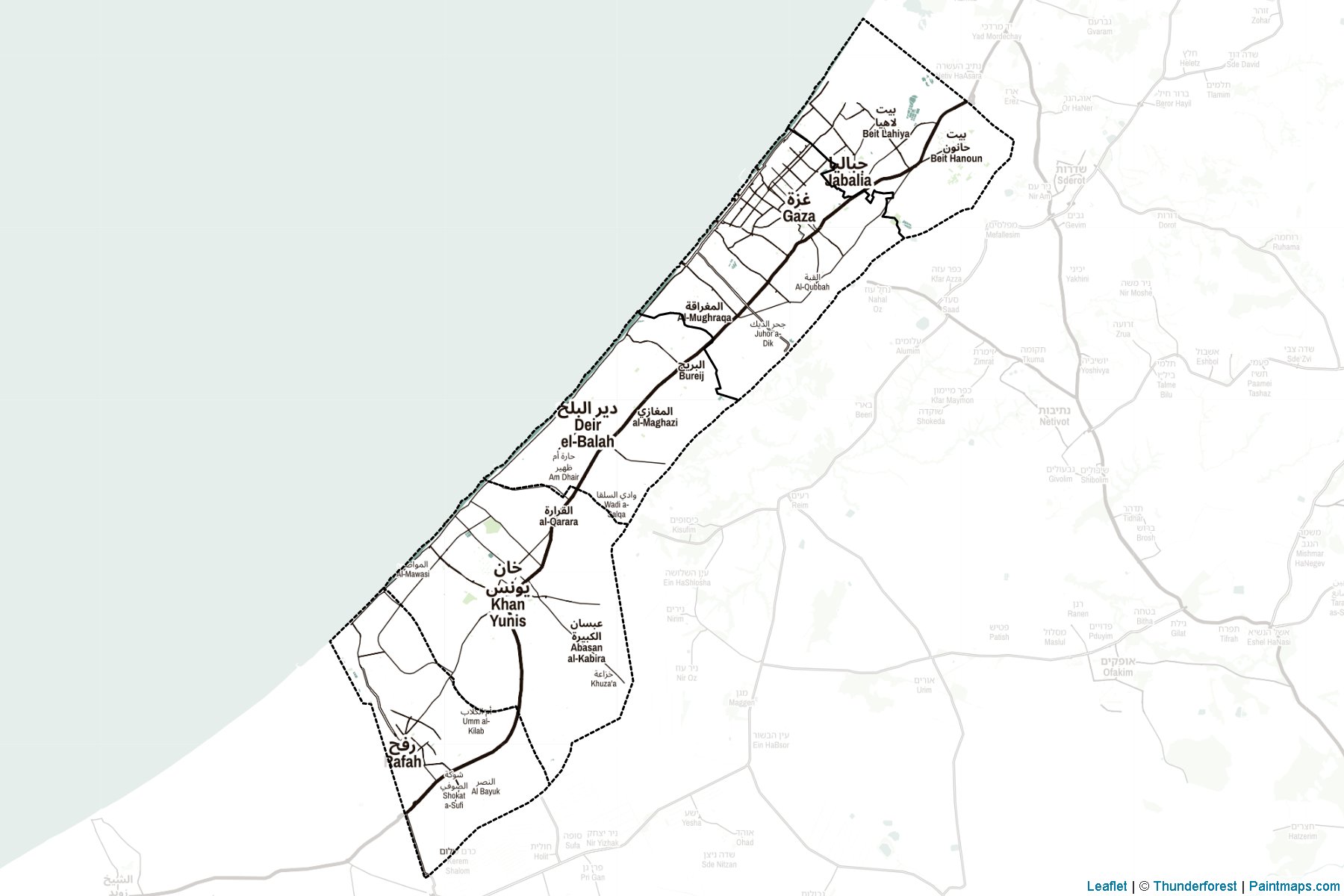 Gaza Strip (Palestine) Map Cropping Samples-2