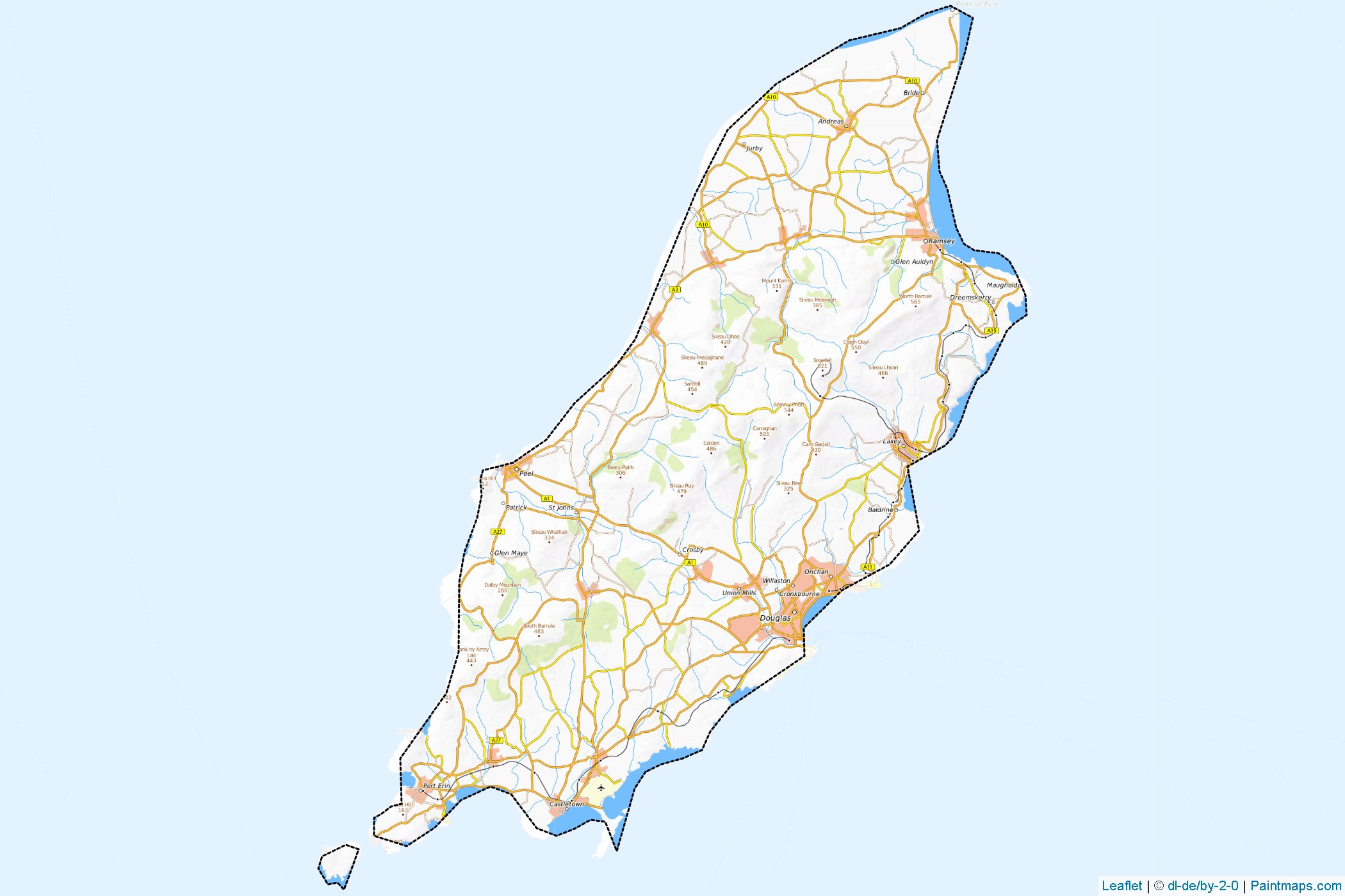 Muestras de recorte de mapas Isle of Man (Isla del hombre)-1