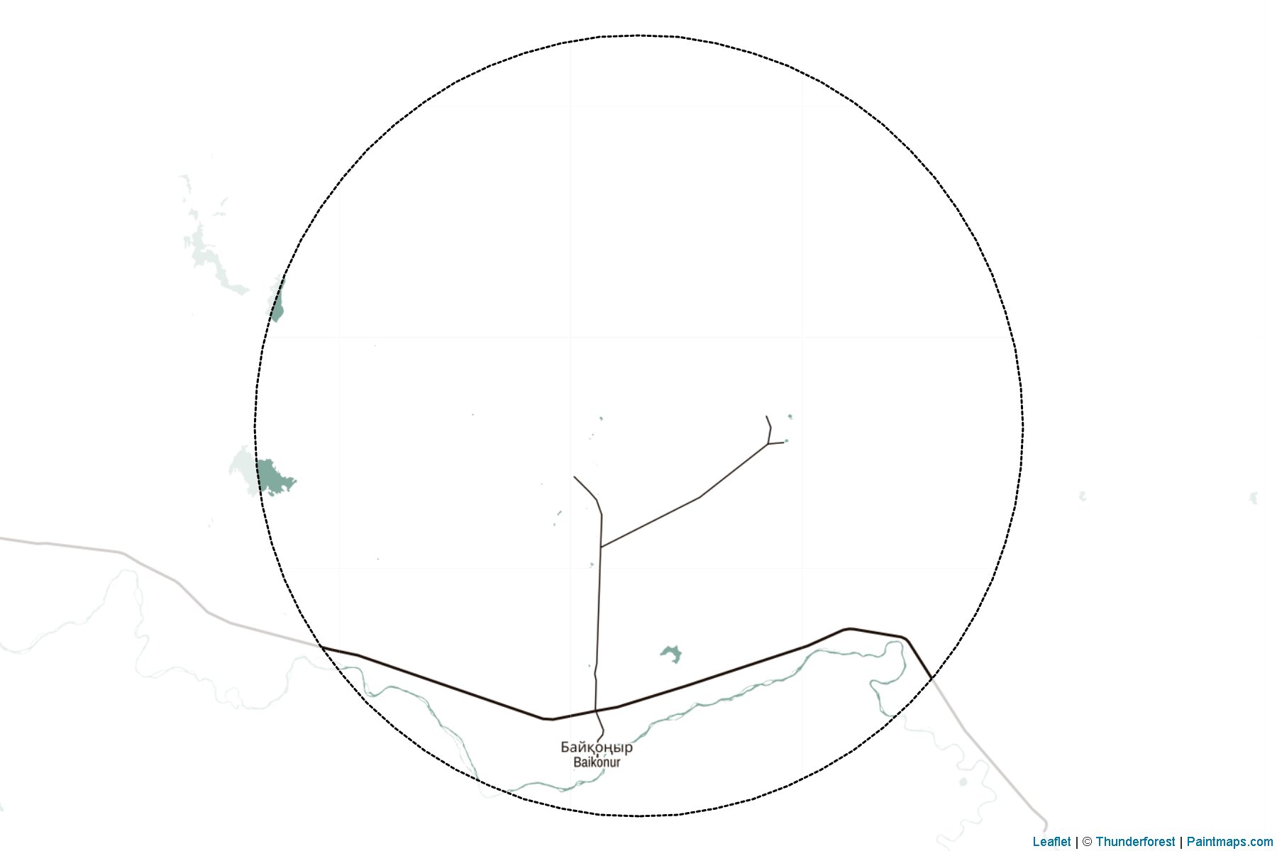 Muestras de recorte de mapas Baykonur lease in Qyzylorda (Kazakhstan)-2