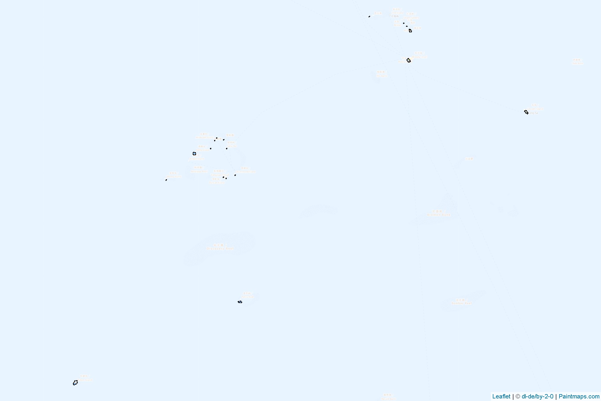 Muestras de recorte de mapas Paracel Islands (China)-1