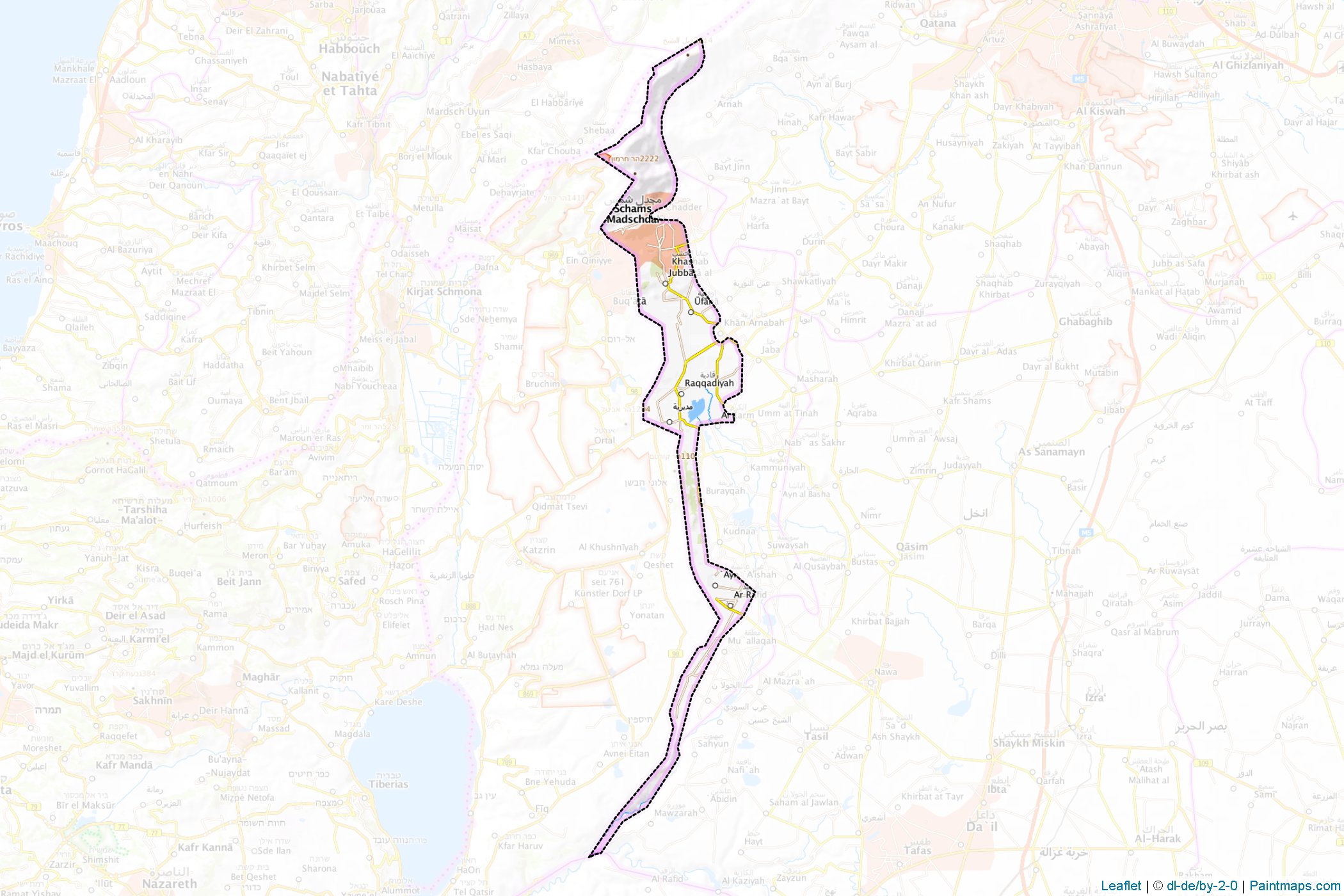 Muestras de recorte de mapas United Nations Disengagement Observer Force (Siria)-1