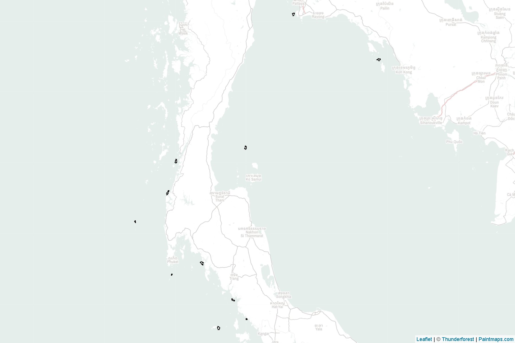 Minor islands of Thailand (Tayland) Haritası Örnekleri-2