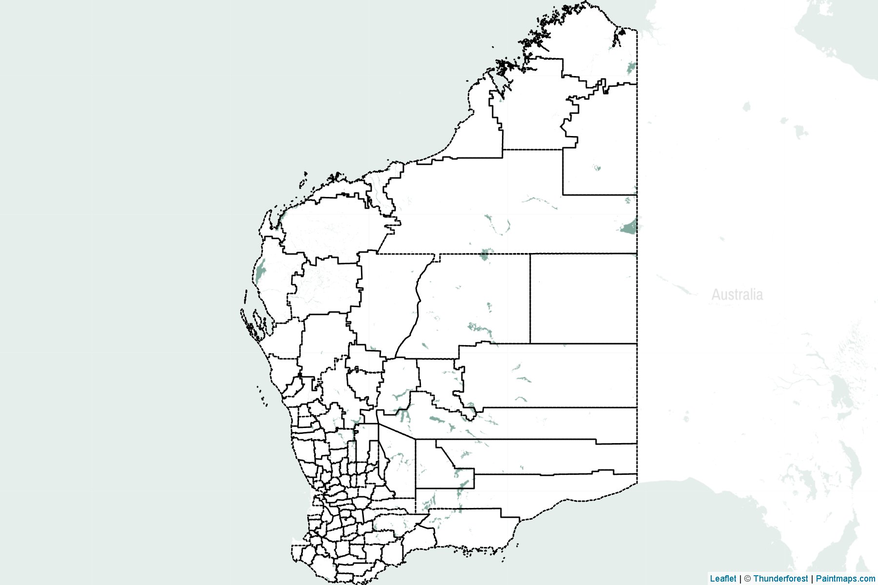 Muestras de recorte de mapas Western Australia (Australia)-2