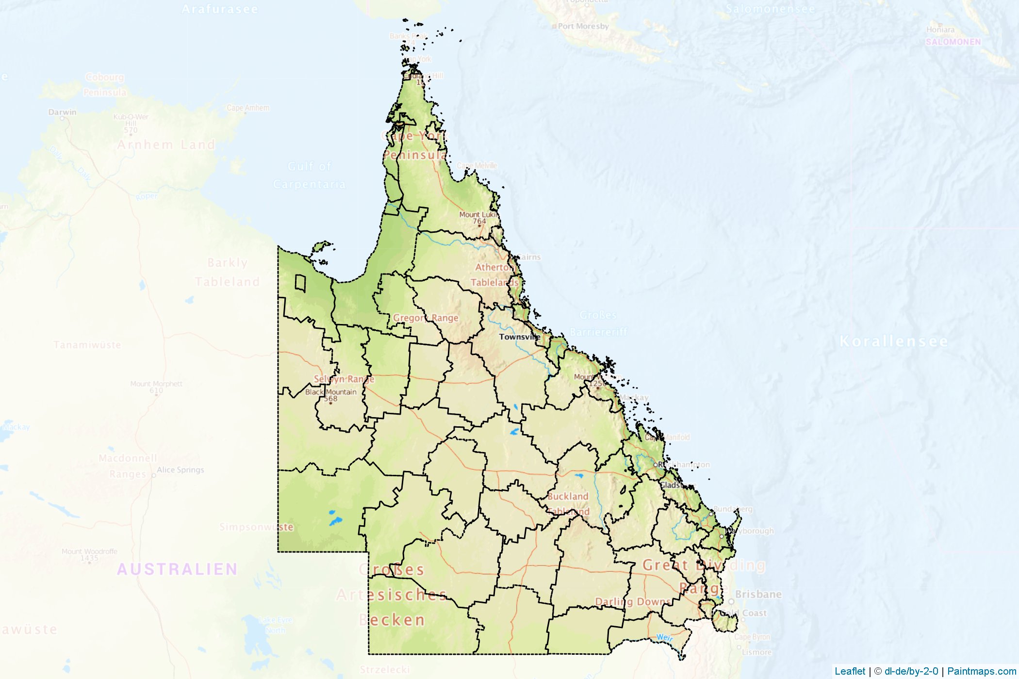 Queensland (Australia) Map Cropping Samples-1