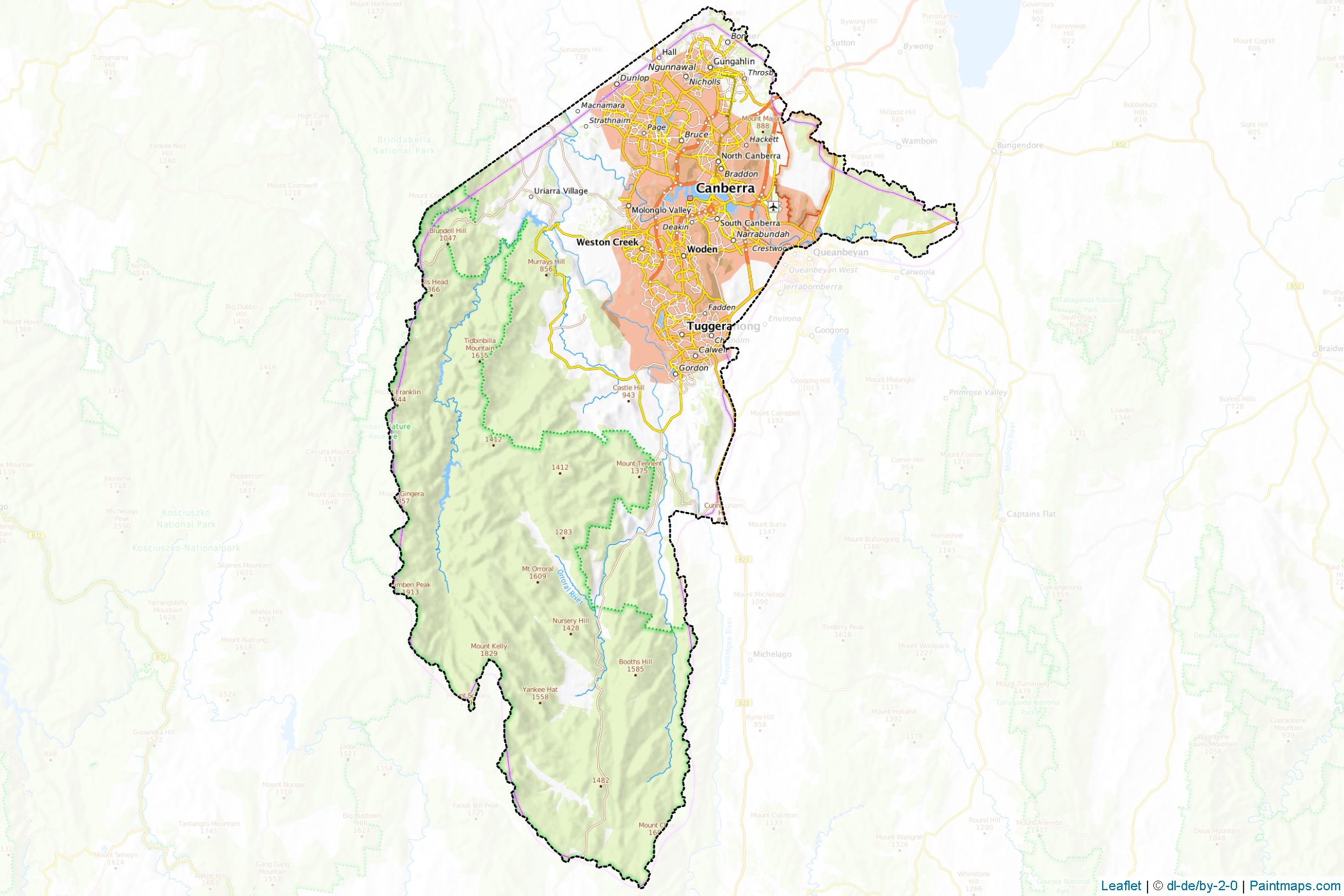 Australian Capital Territory (Australia) Map Cropping Samples-1