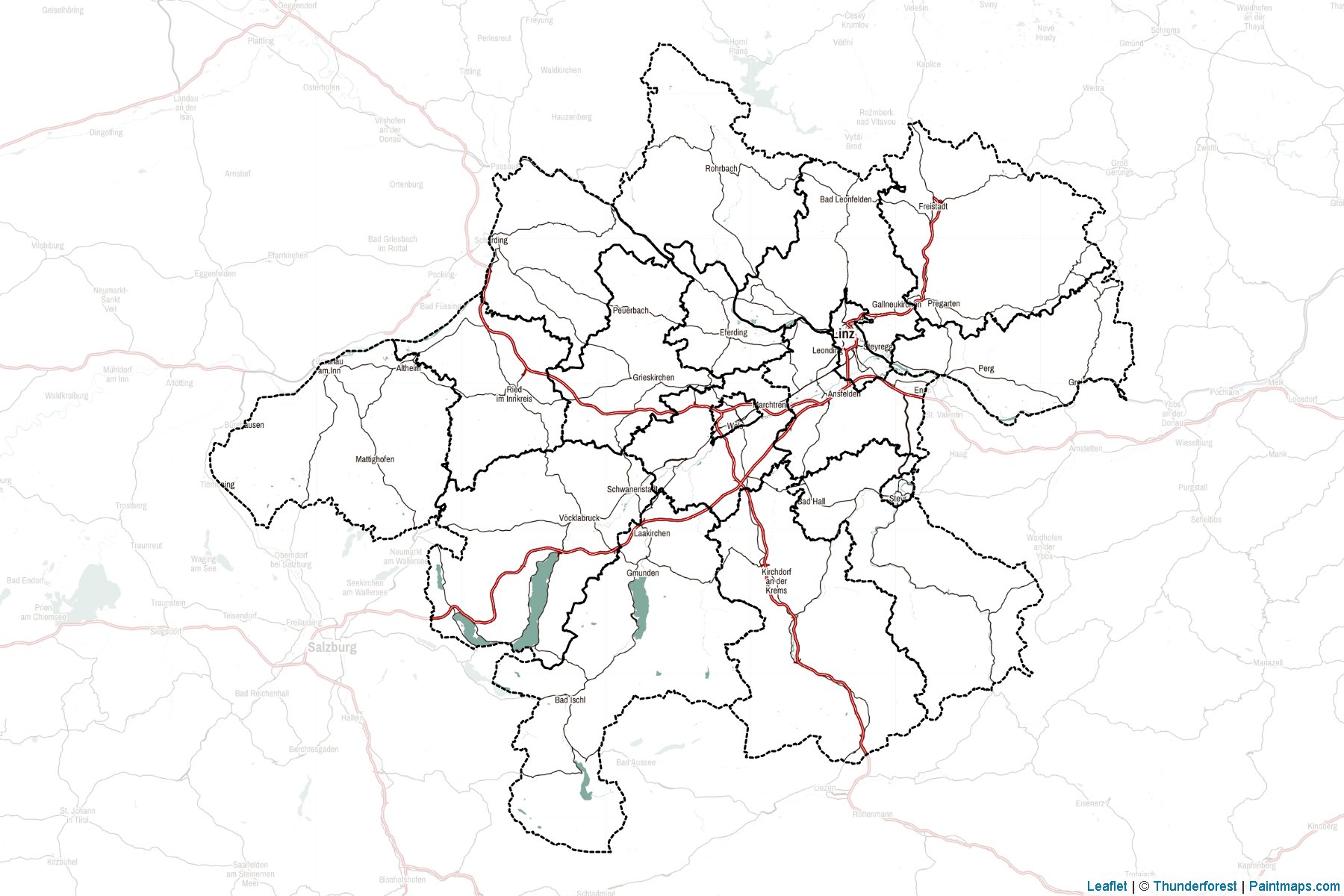 Yukarı Avusturya (Avusturya) Haritası Örnekleri-2