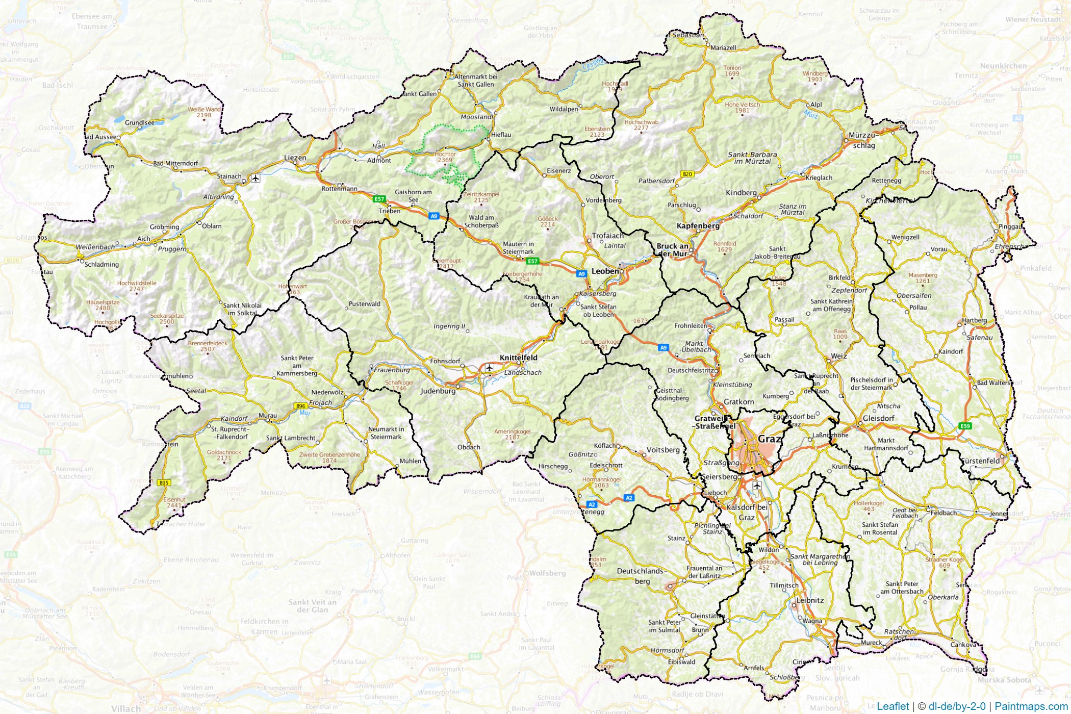 Styria (Austria) Map Cropping Samples-1