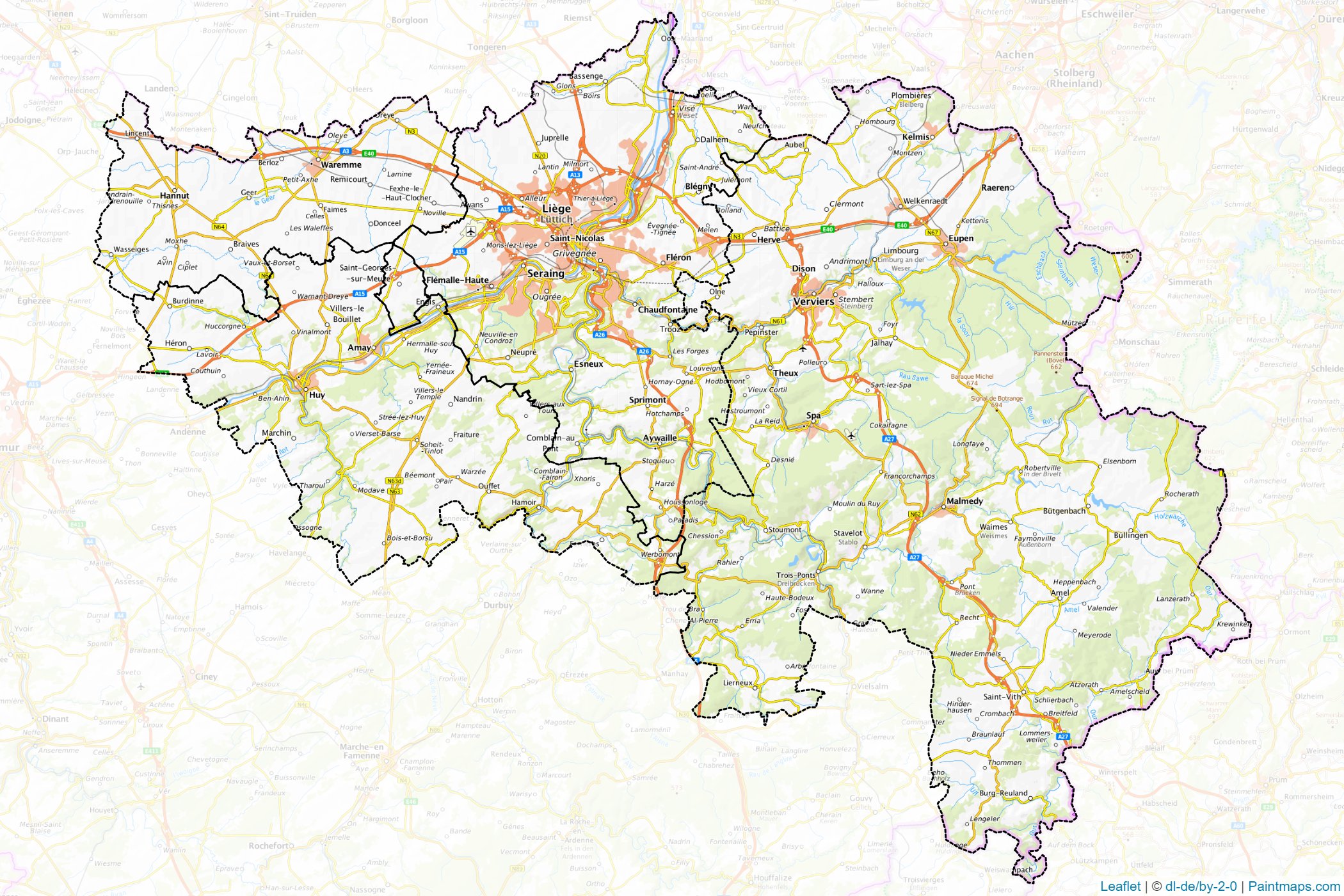 Liege (Valonya) Haritası Örnekleri-1