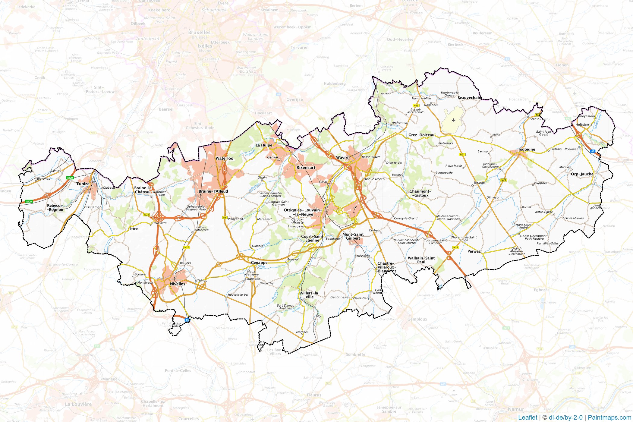 Brabant wallon (Valonya) Haritası Örnekleri-1