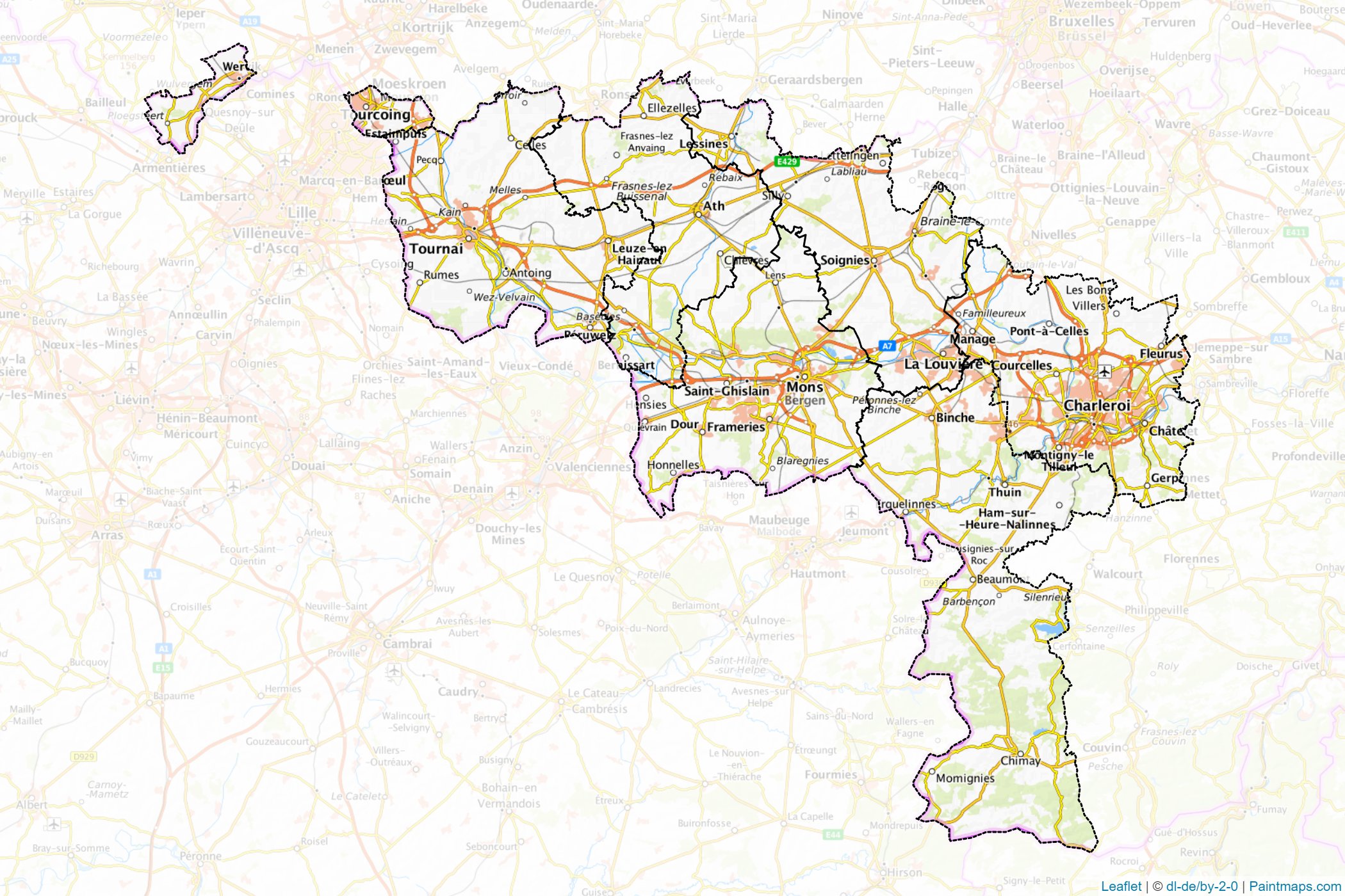 Hainaut (Wallonia) Map Cropping Samples-1