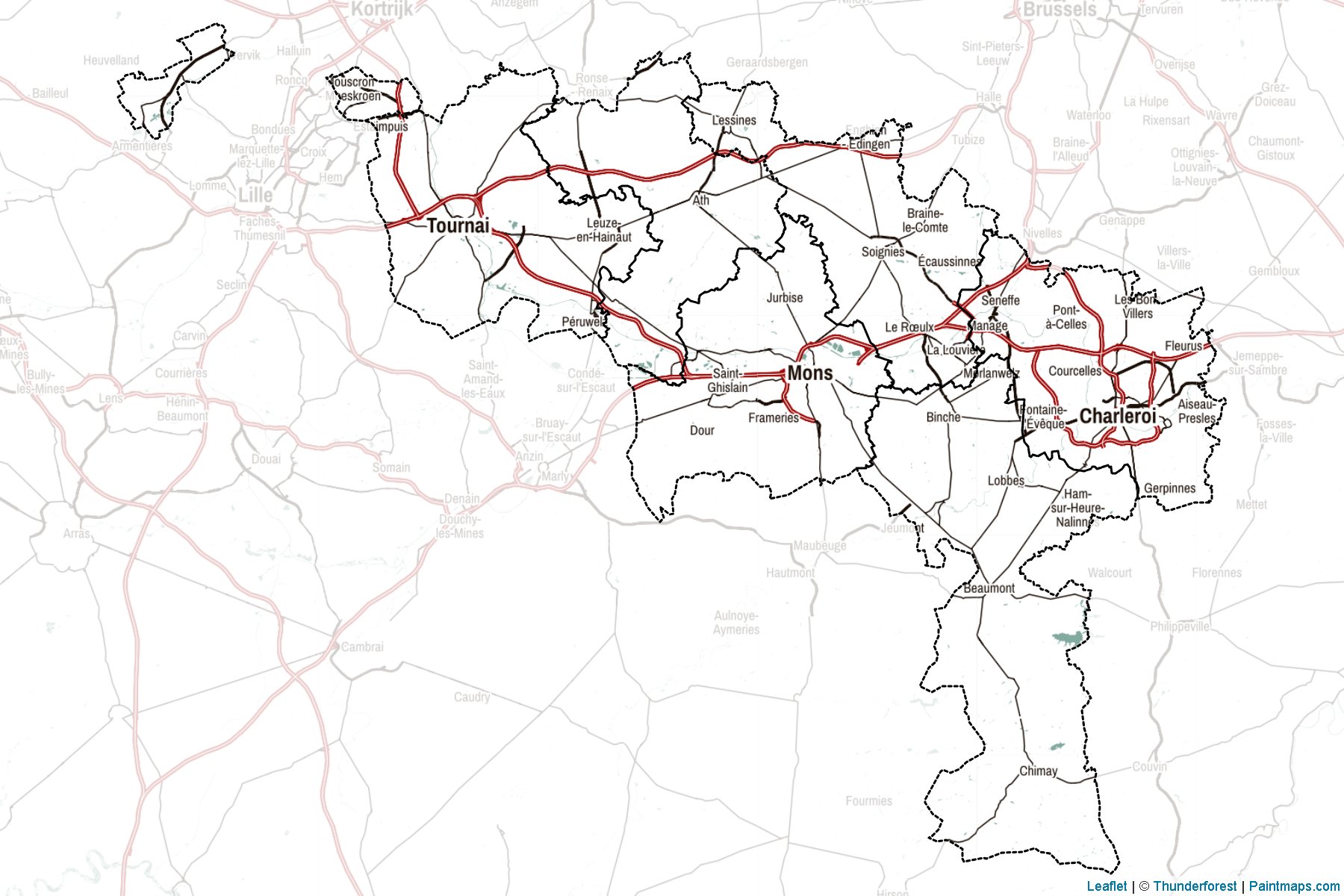 Hainaut (Wallonia) Map Cropping Samples-2