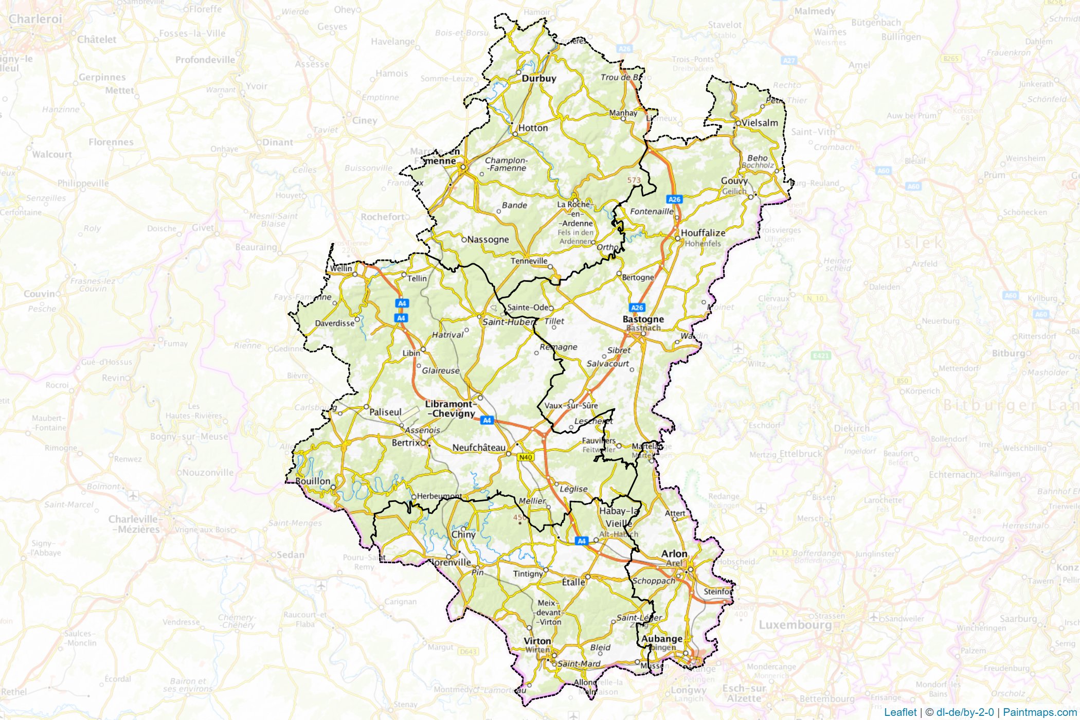 Muestras de recorte de mapas Luxembourg (Wallonia)-1