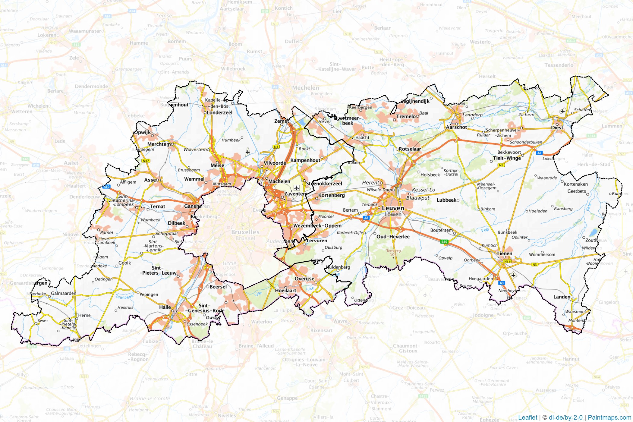 Vlaams-Brabant (Flemish Region) Map Cropping Samples-1