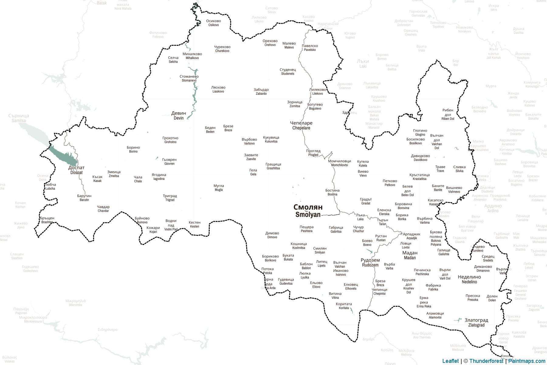 Muestras de recorte de mapas Smolyan (Bulgaria)-2