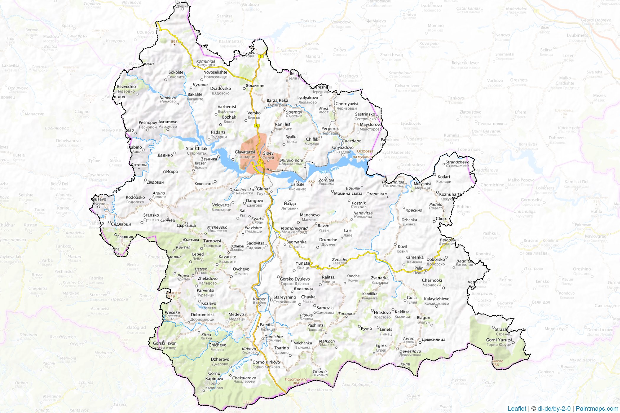 Kurdzhali (Bulgaria) Map Cropping Samples-1