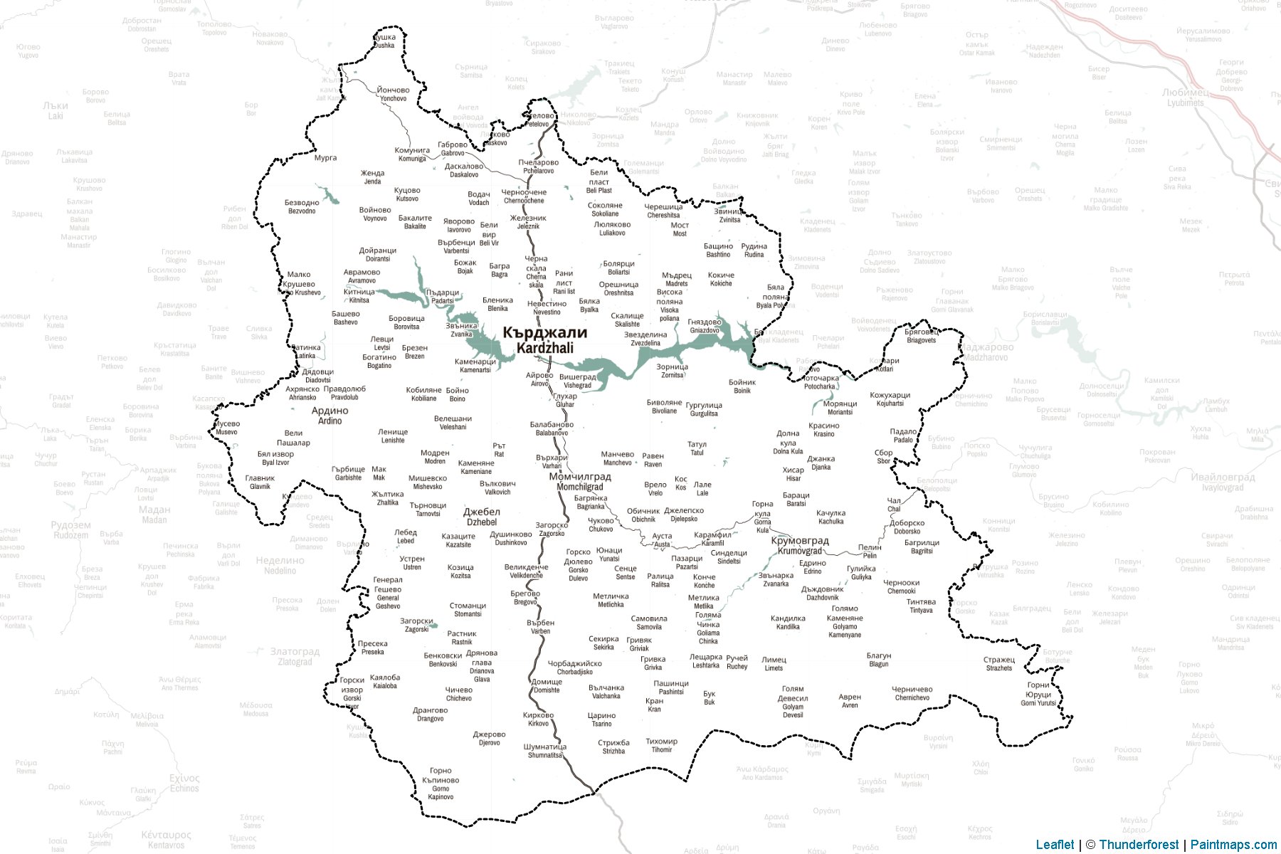 Kurdzhali (Bulgaria) Map Cropping Samples-2