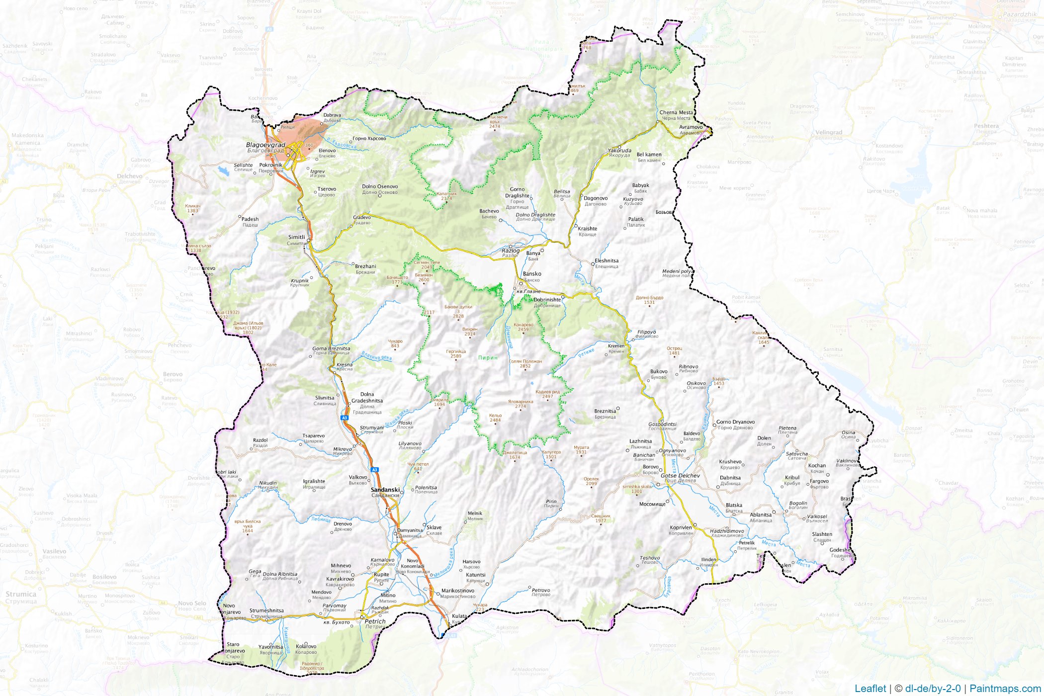 Blagoevgrad (Bulgaria) Map Cropping Samples-1