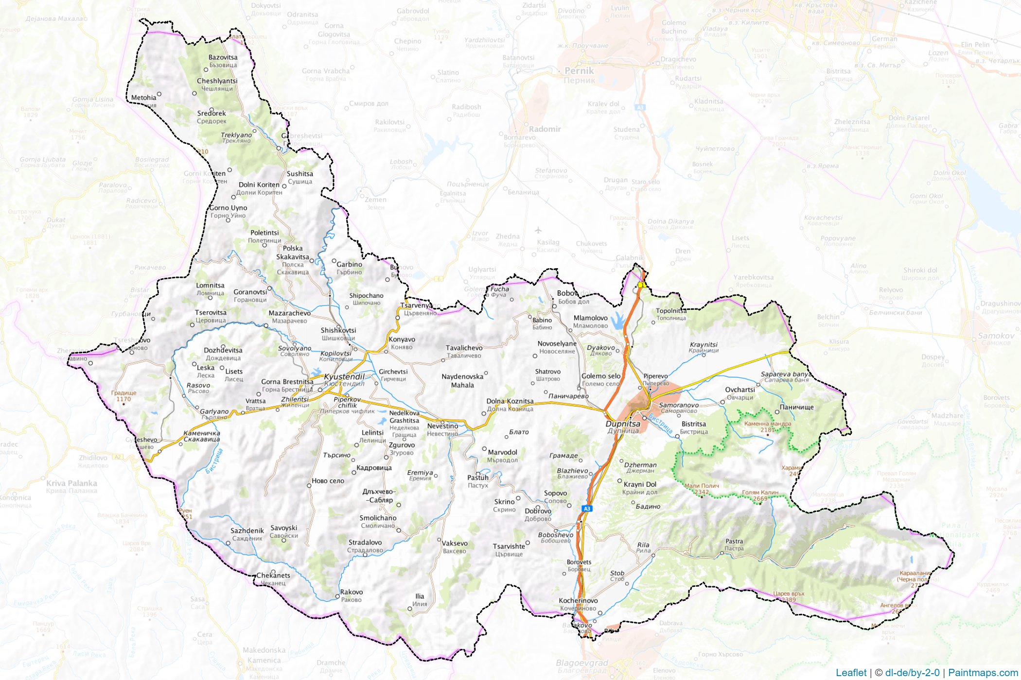 Kyustendil (Bulgaria) Map Cropping Samples-1