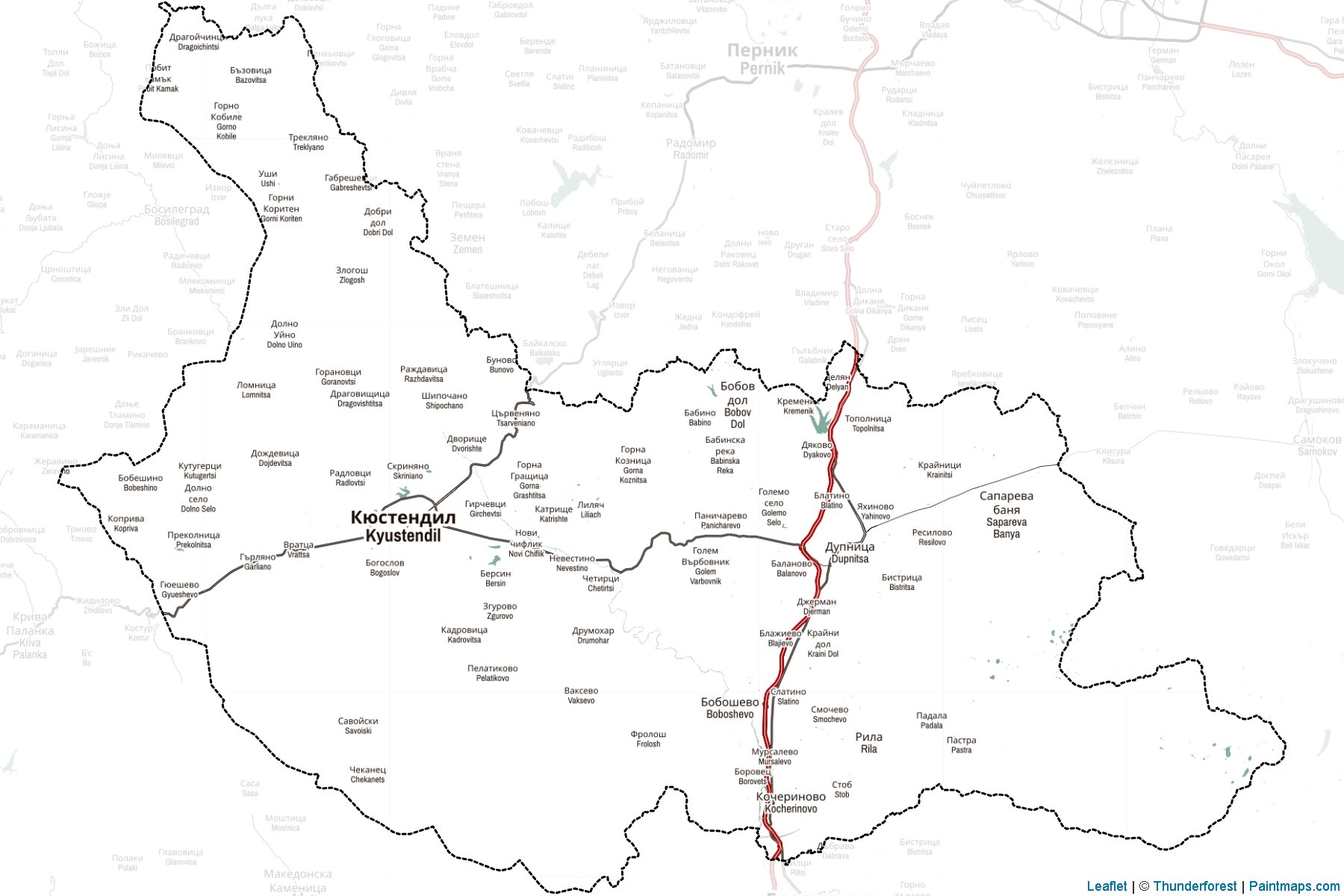 Kyustendil (Bulgaria) Map Cropping Samples-2