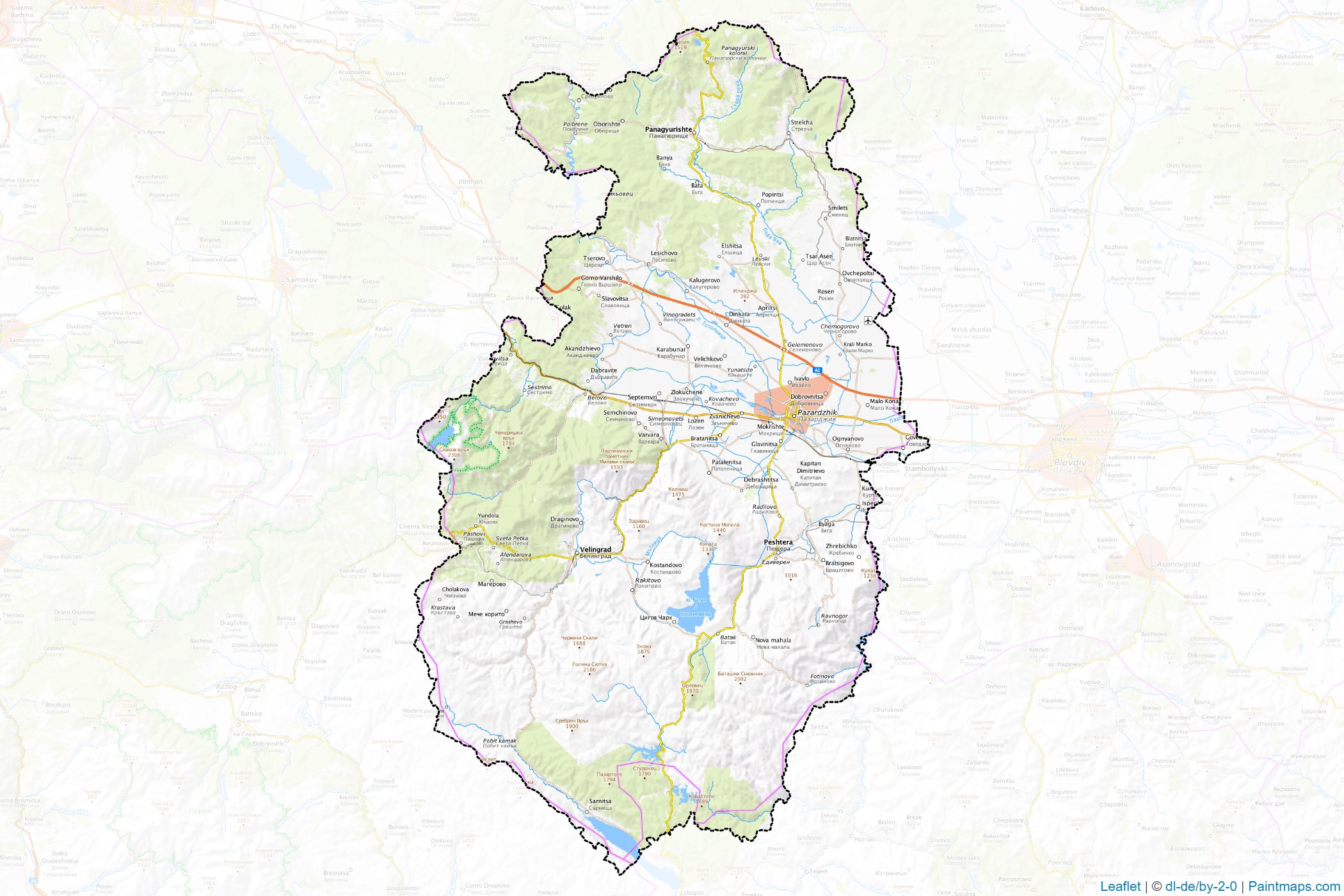 Pazardzhik (Bulgaria) Map Cropping Samples-1