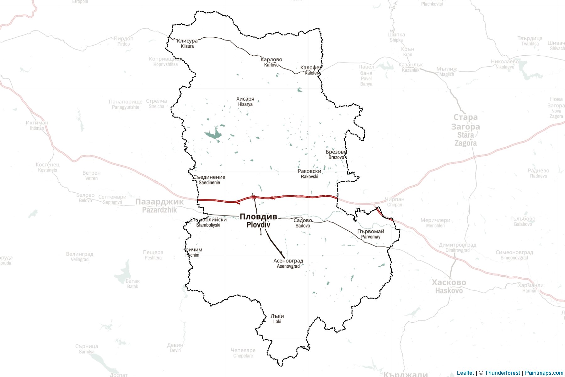 Muestras de recorte de mapas Plovdiv (Bulgaria)-2