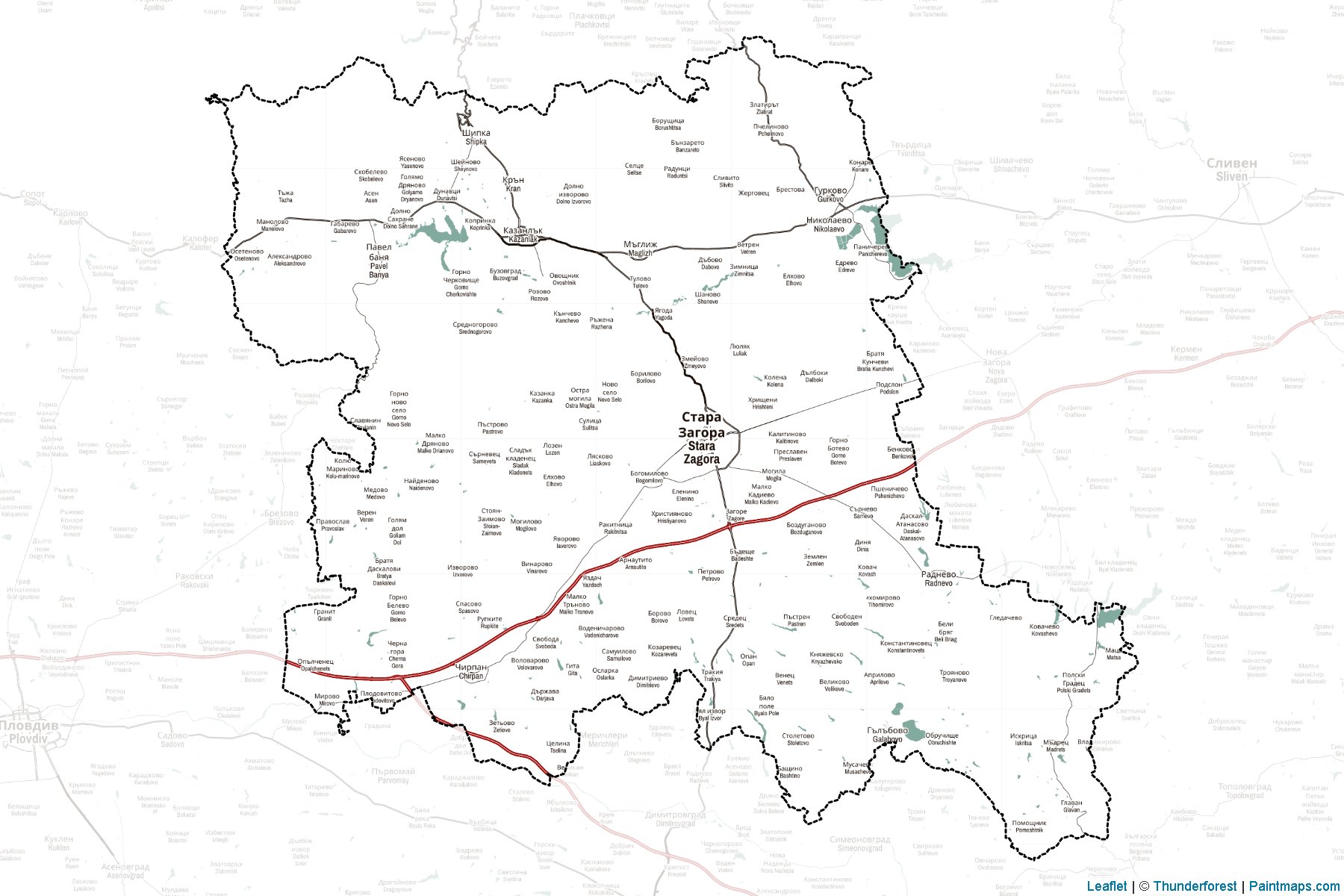 Muestras de recorte de mapas Stara Zagora (Bulgaria)-2