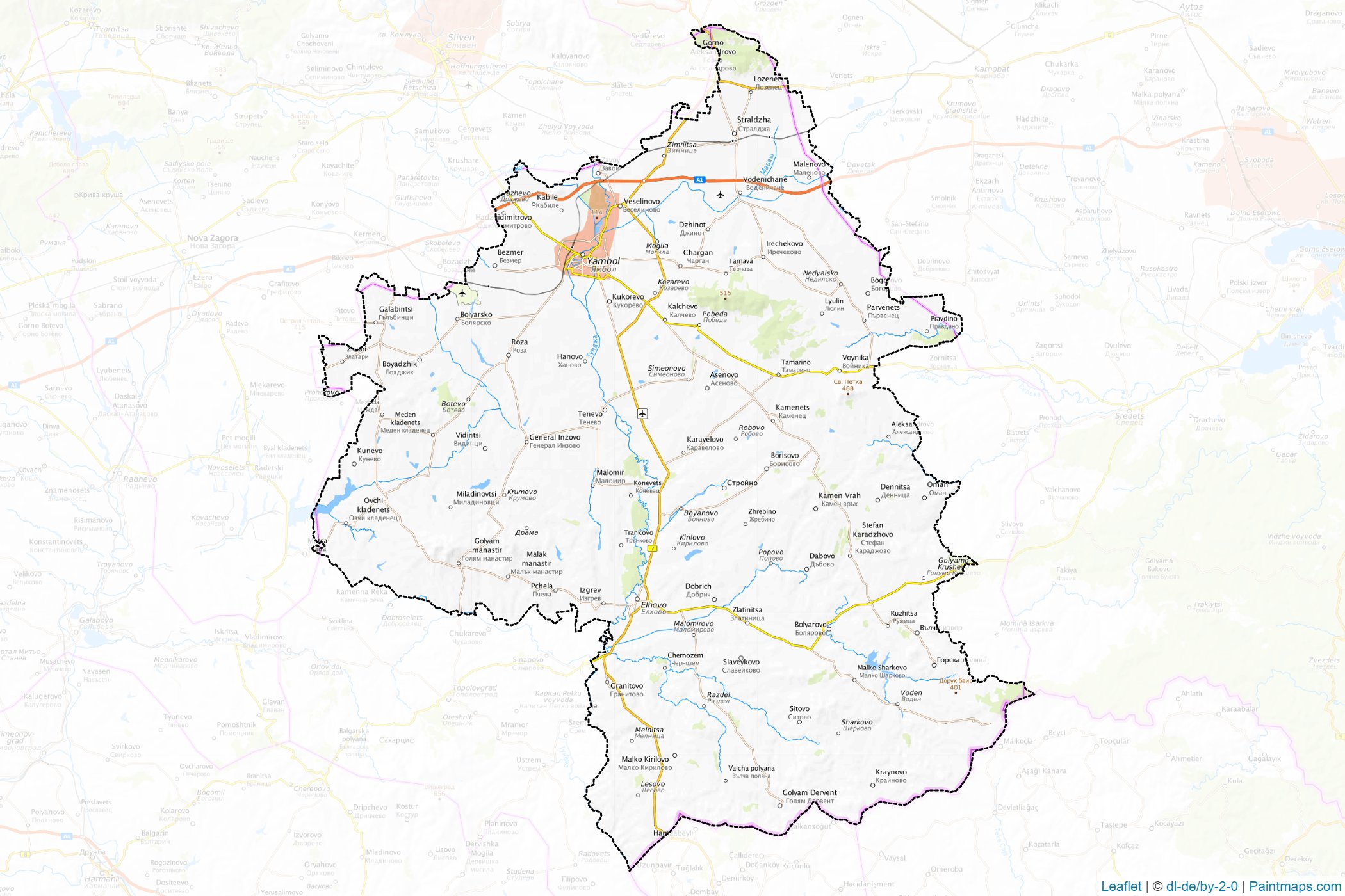 Yambol (Bulgaria) Map Cropping Samples-1