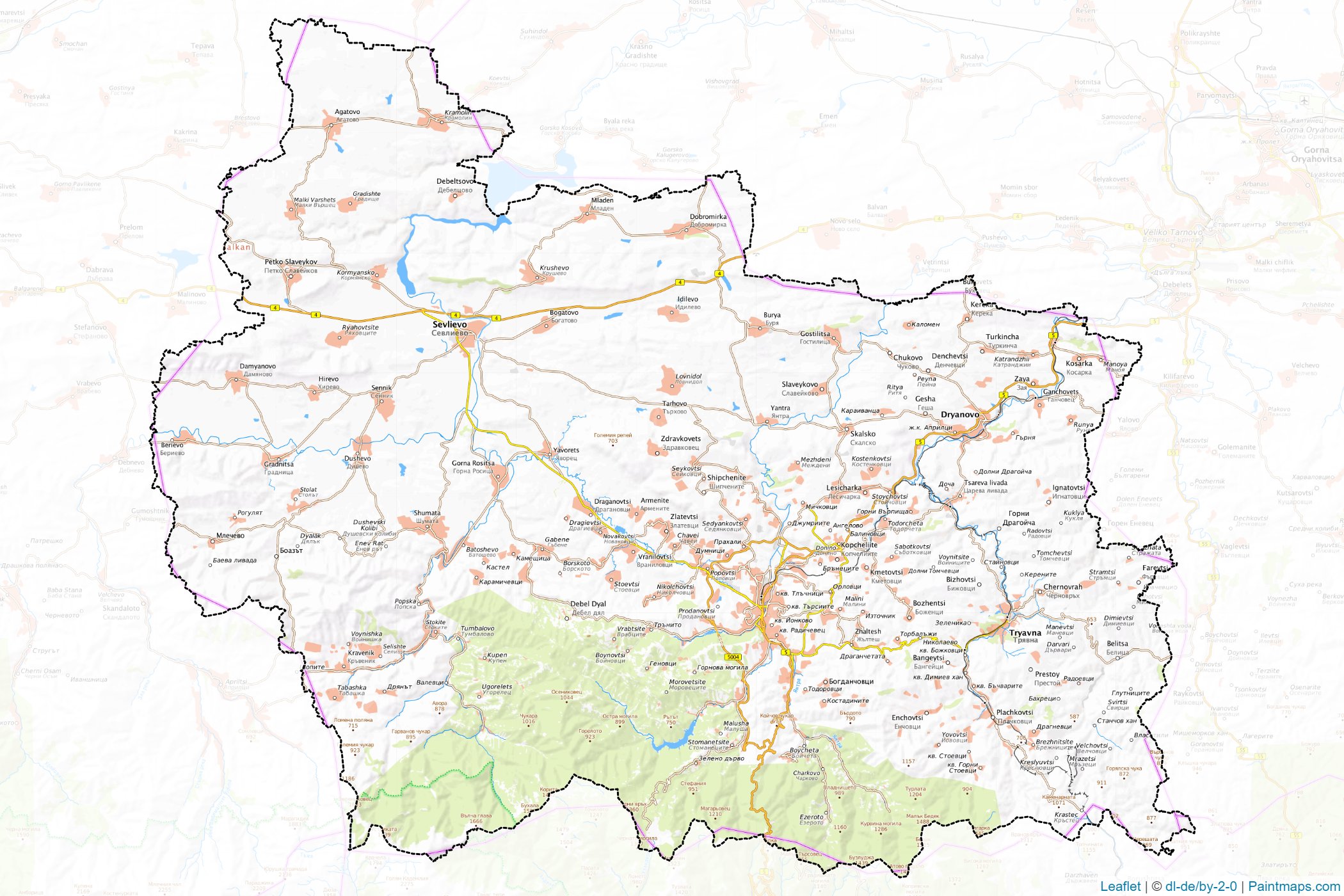 Gabrovo (Bulgaria) Map Cropping Samples-1