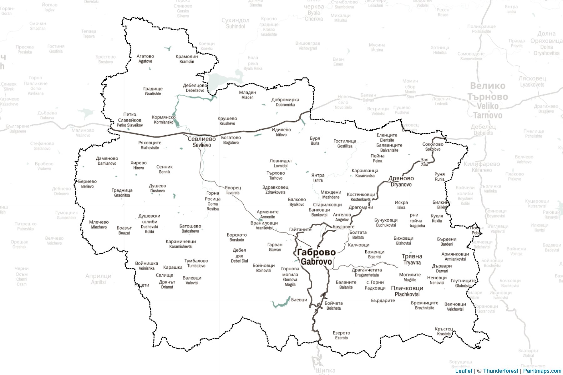 Gabrovo (Bulgaria) Map Cropping Samples-2