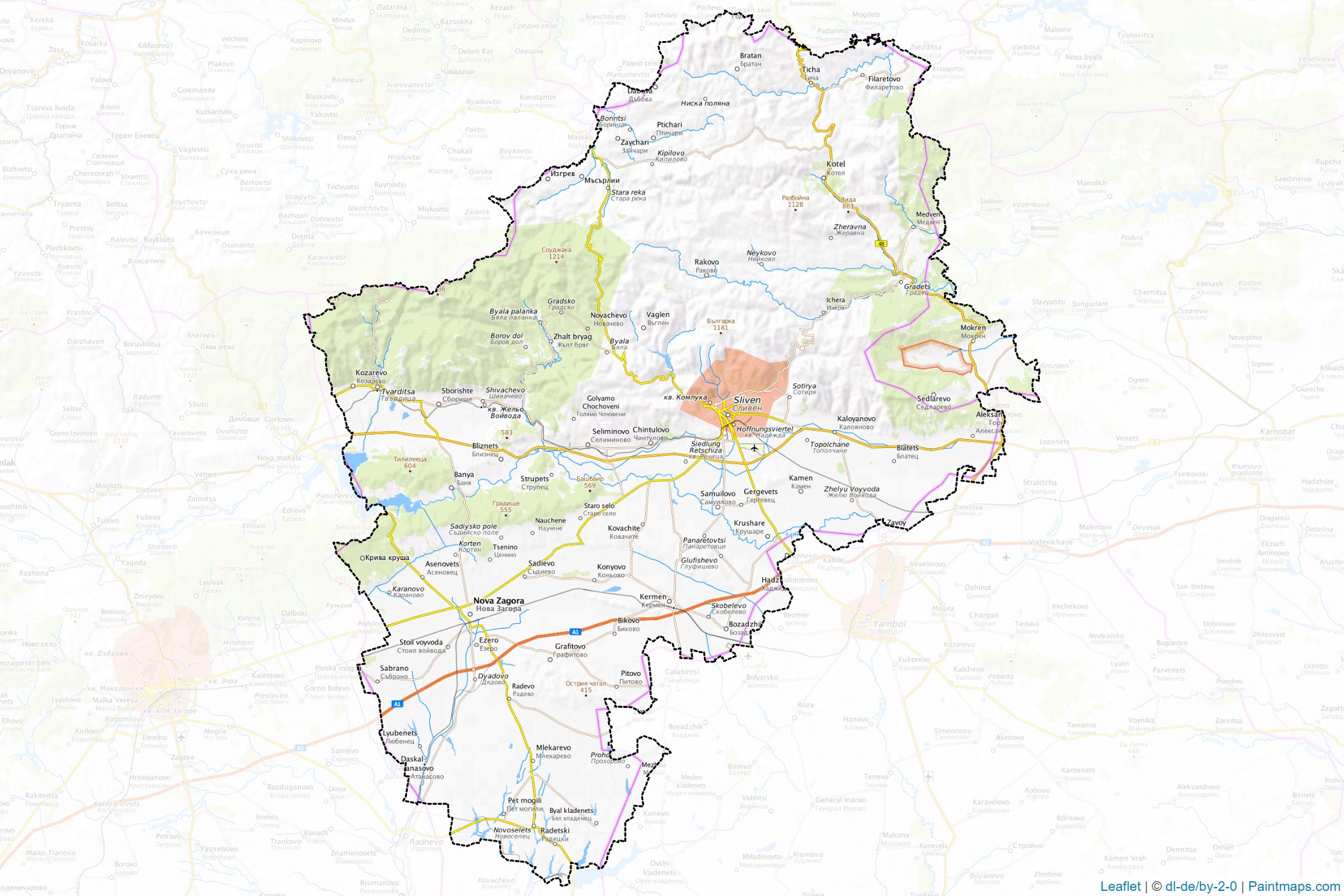 Sliven (Bulgaria) Map Cropping Samples-1