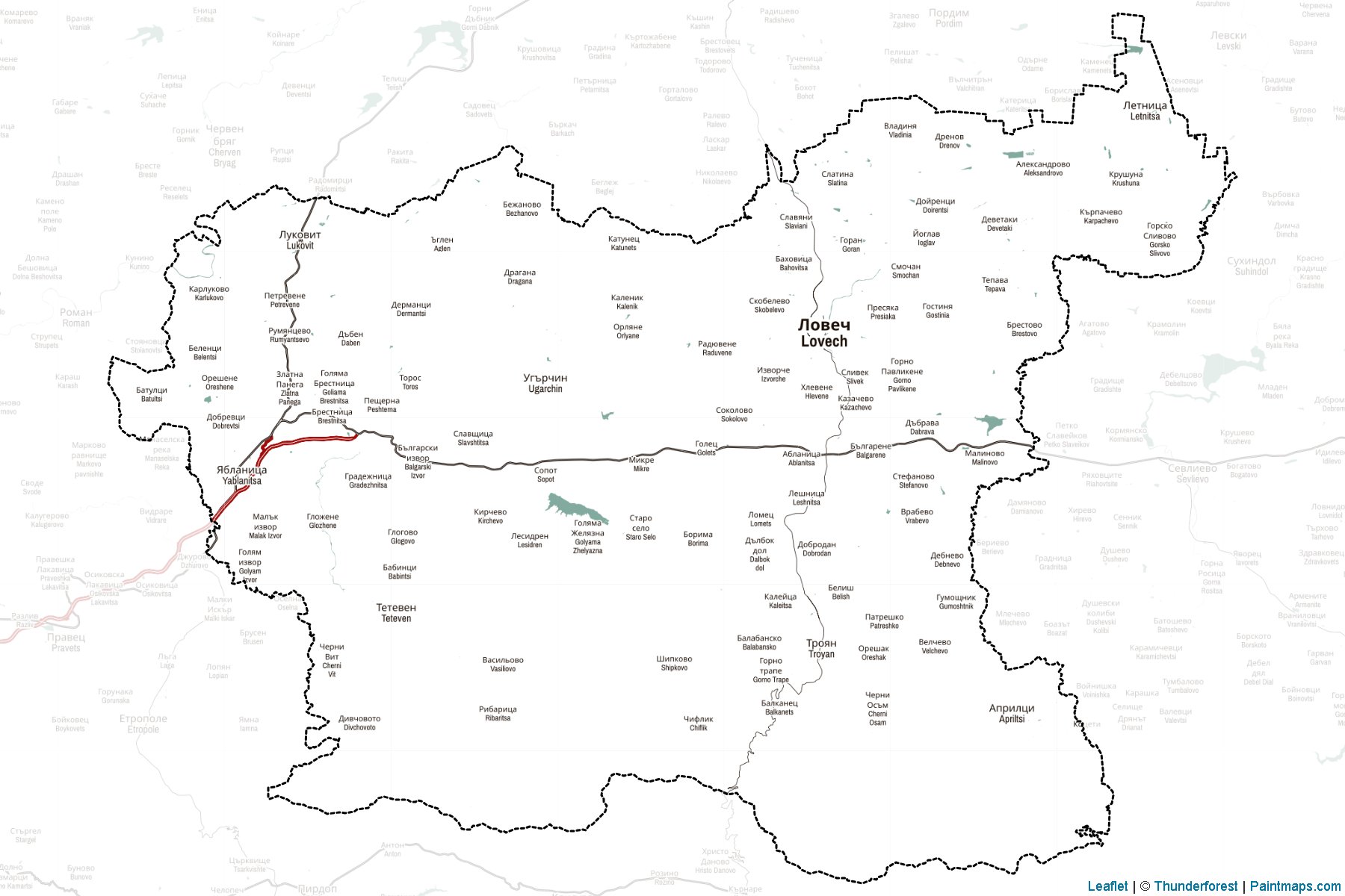 Muestras de recorte de mapas Lovech (Bulgaria)-2