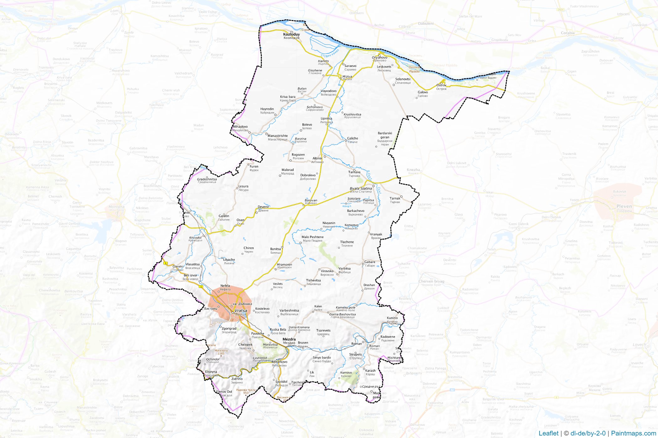 Vratsa (Bulgaria) Map Cropping Samples-1