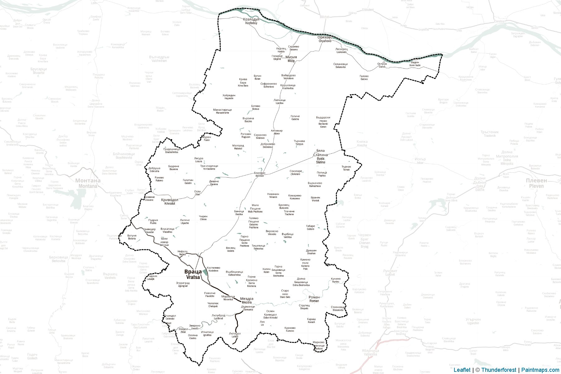 Vratsa (Bulgaria) Map Cropping Samples-2