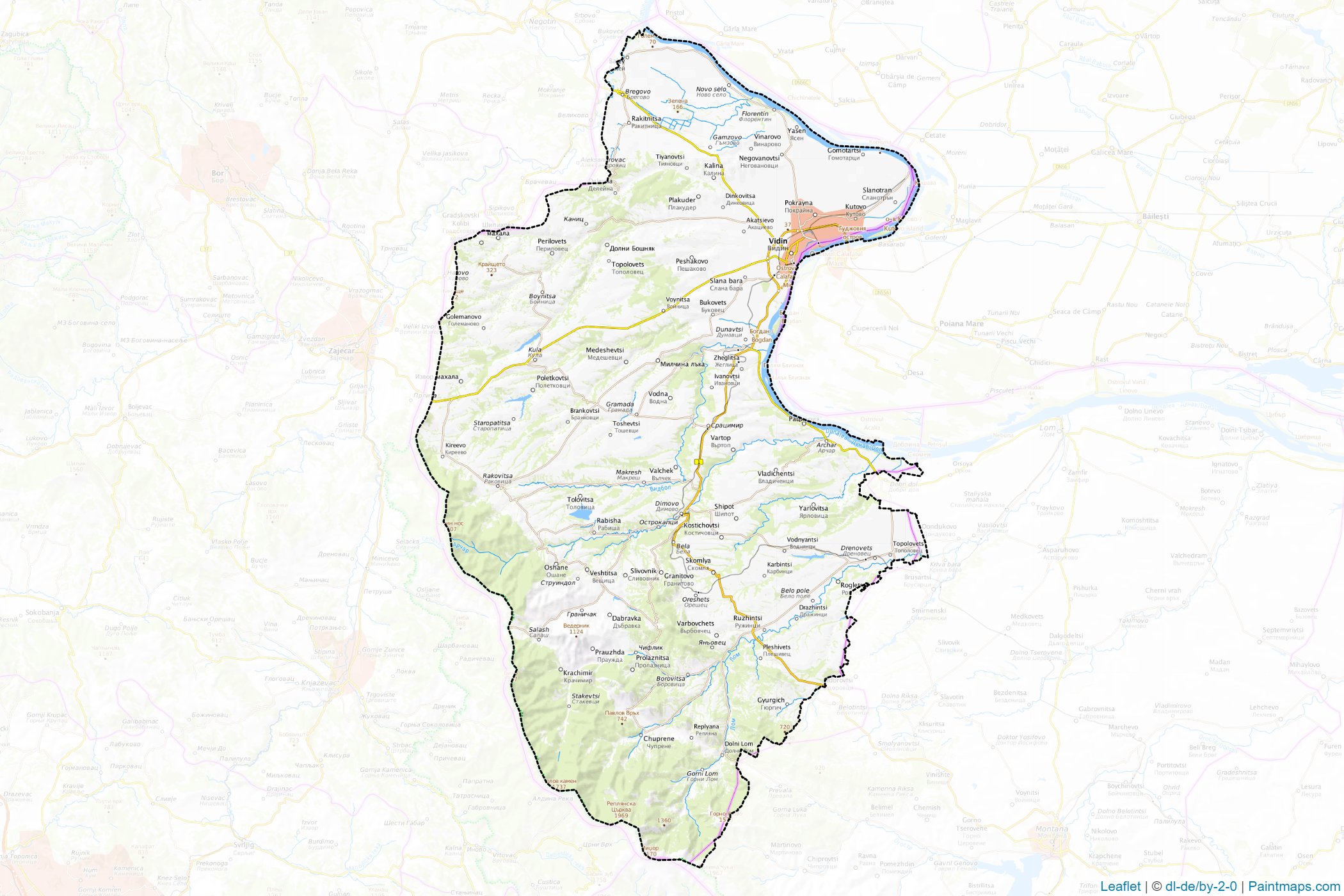 Muestras de recorte de mapas Vidin (Bulgaria)-1