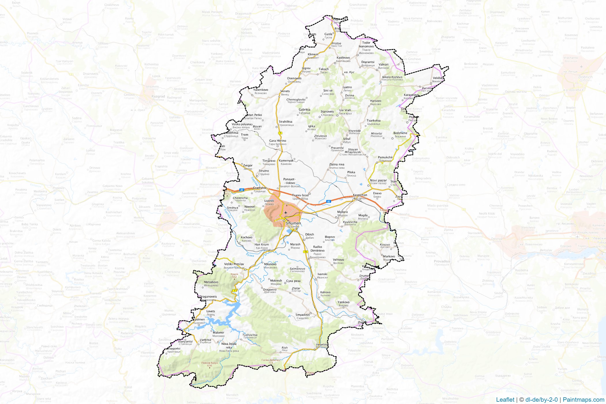 Shumen (Bulgaria) Map Cropping Samples-1